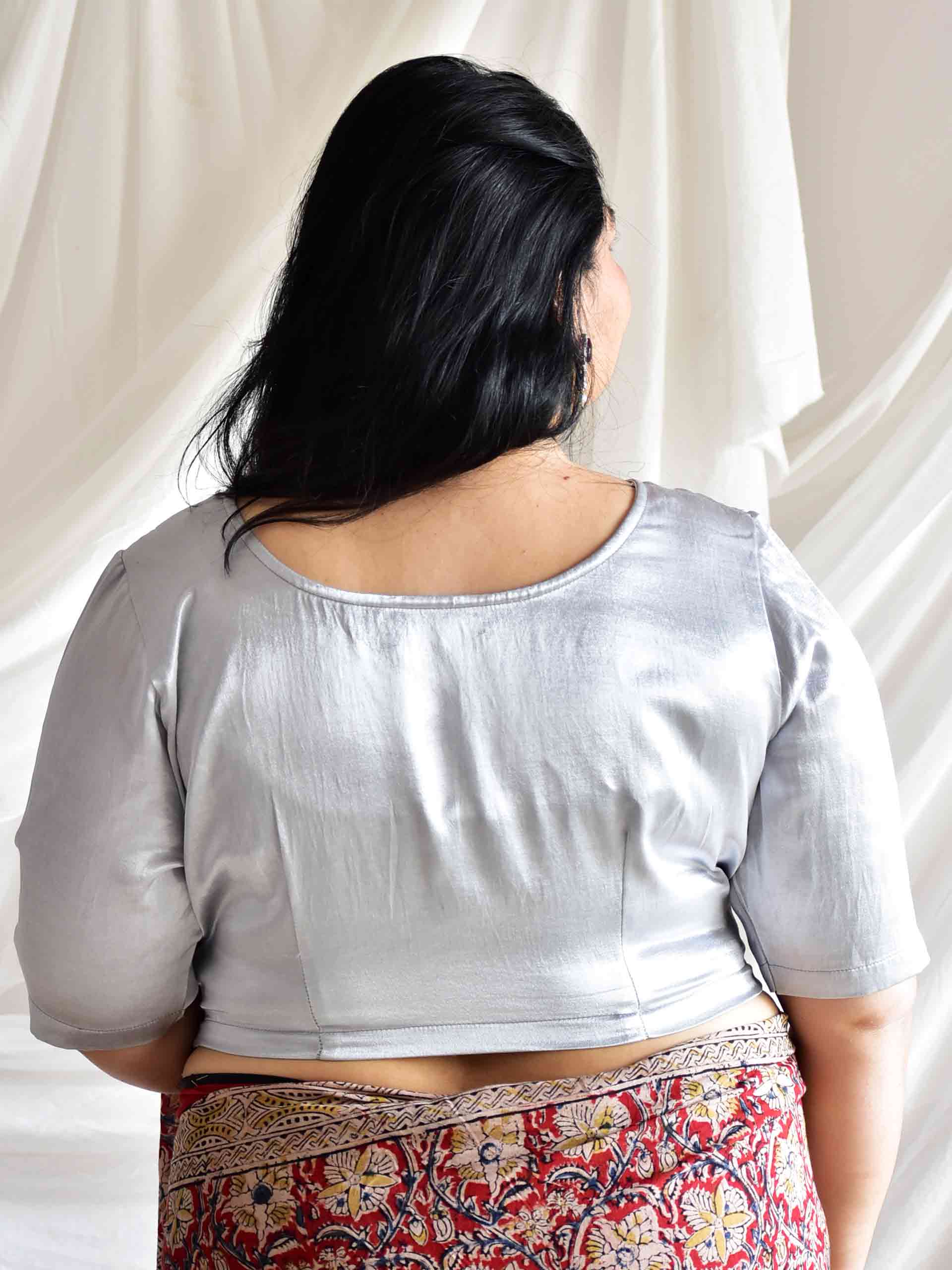 Goose - Plus size Mashru silk blouse
