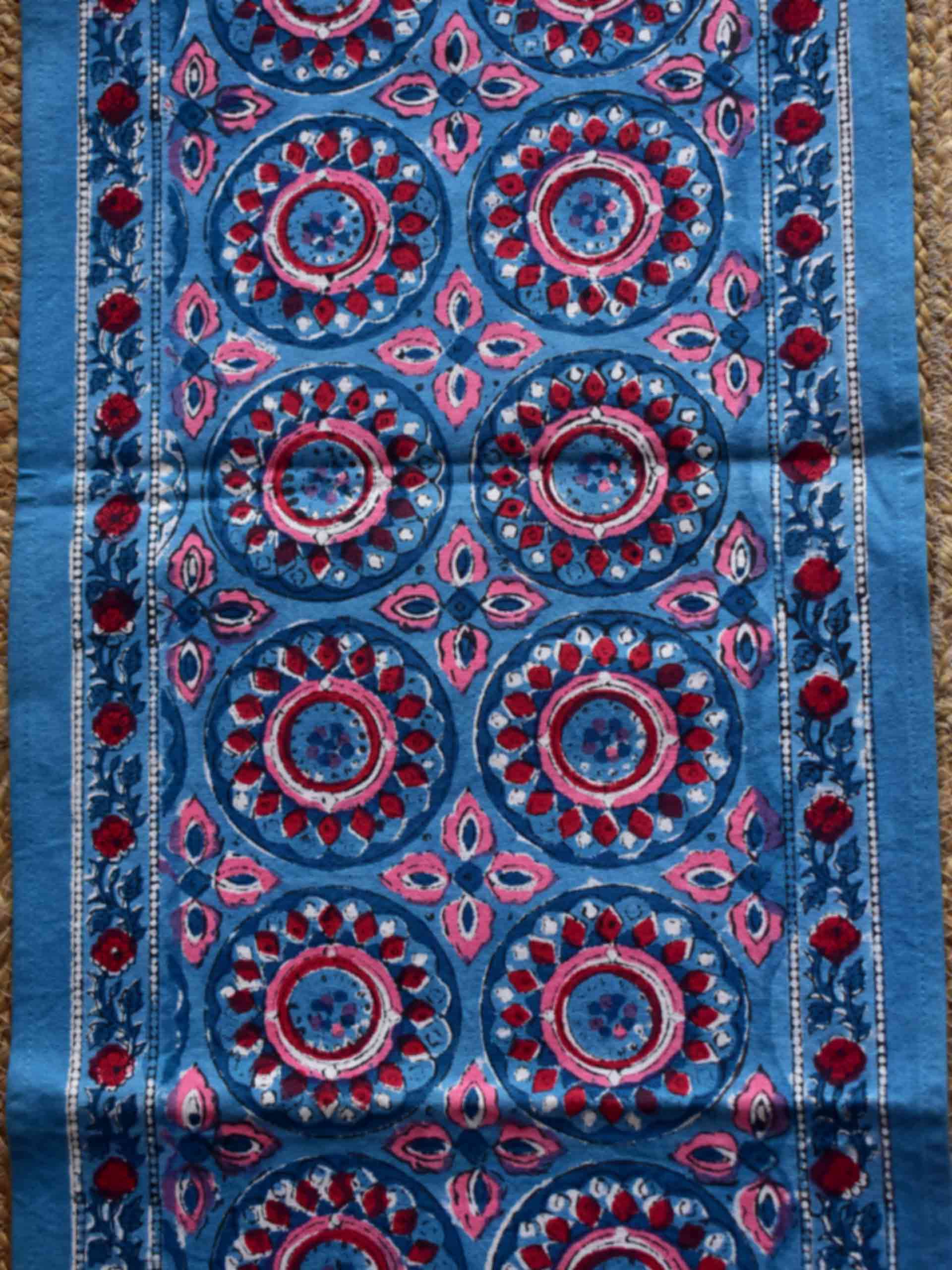 Noel Elegance - Dabu Hand Block printed Table Runner 14x70