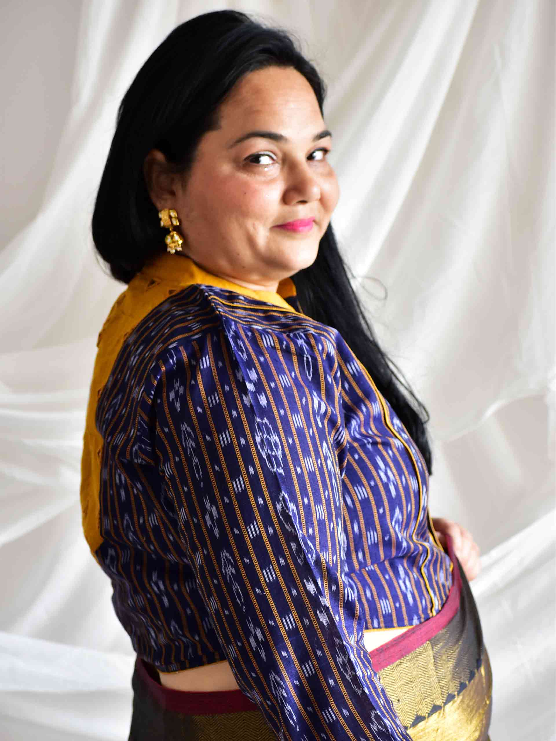 Rainfall plus size Ikat blouse