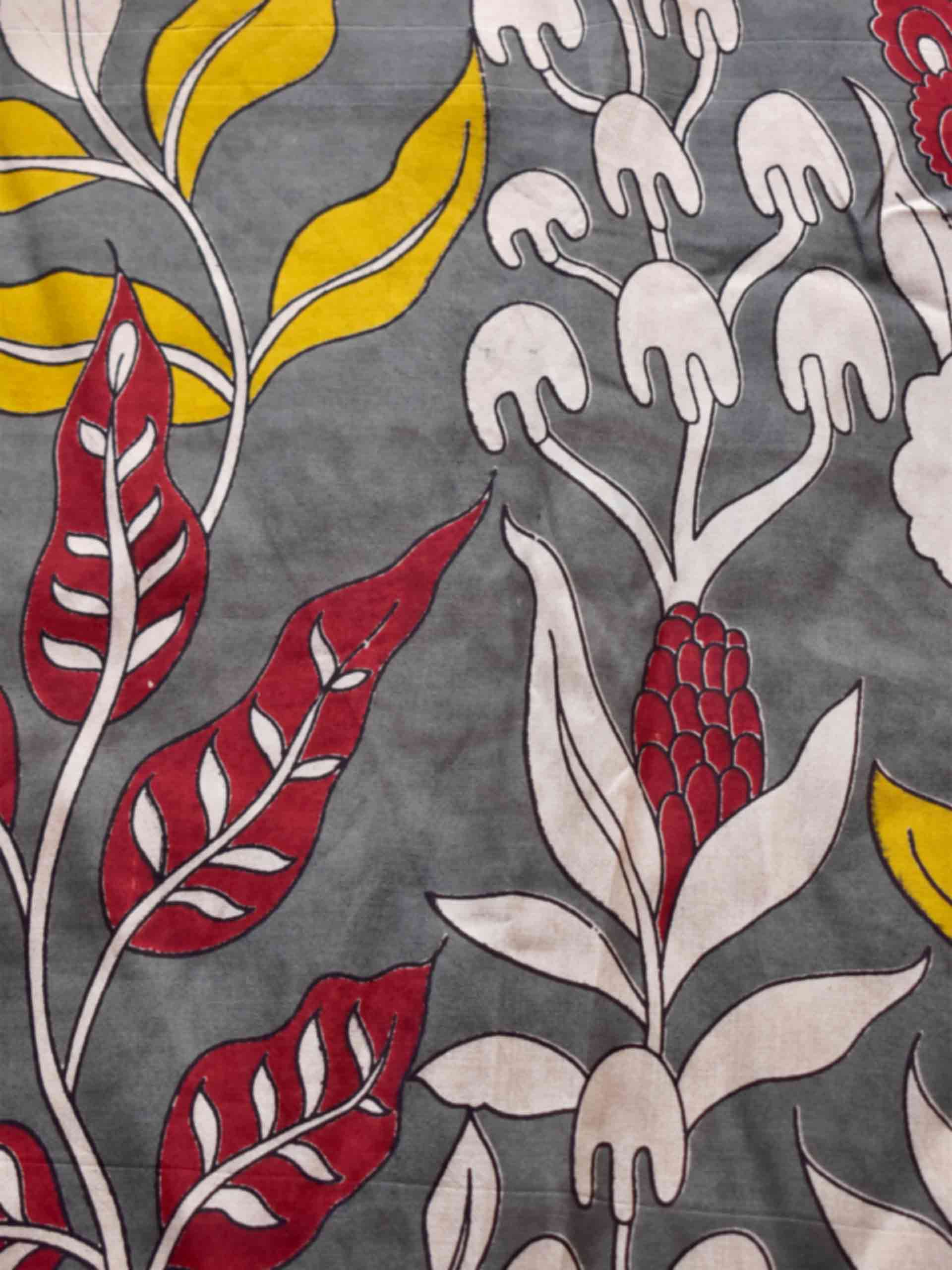 UD043 - kalamkari printed Bangalore Silk nizam border saree