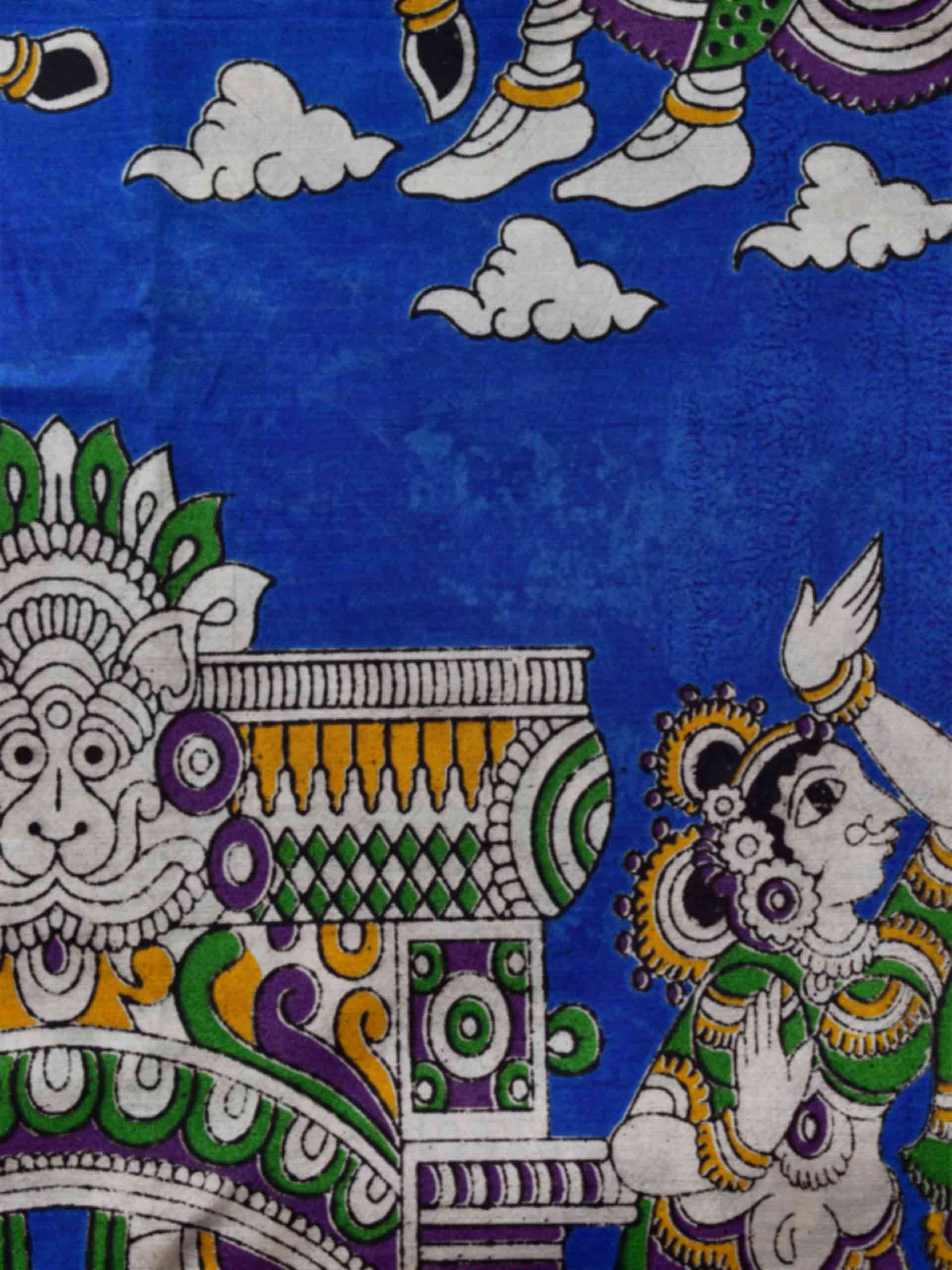 UD042 - kalamkari printed Bangalore Silk nizam border saree