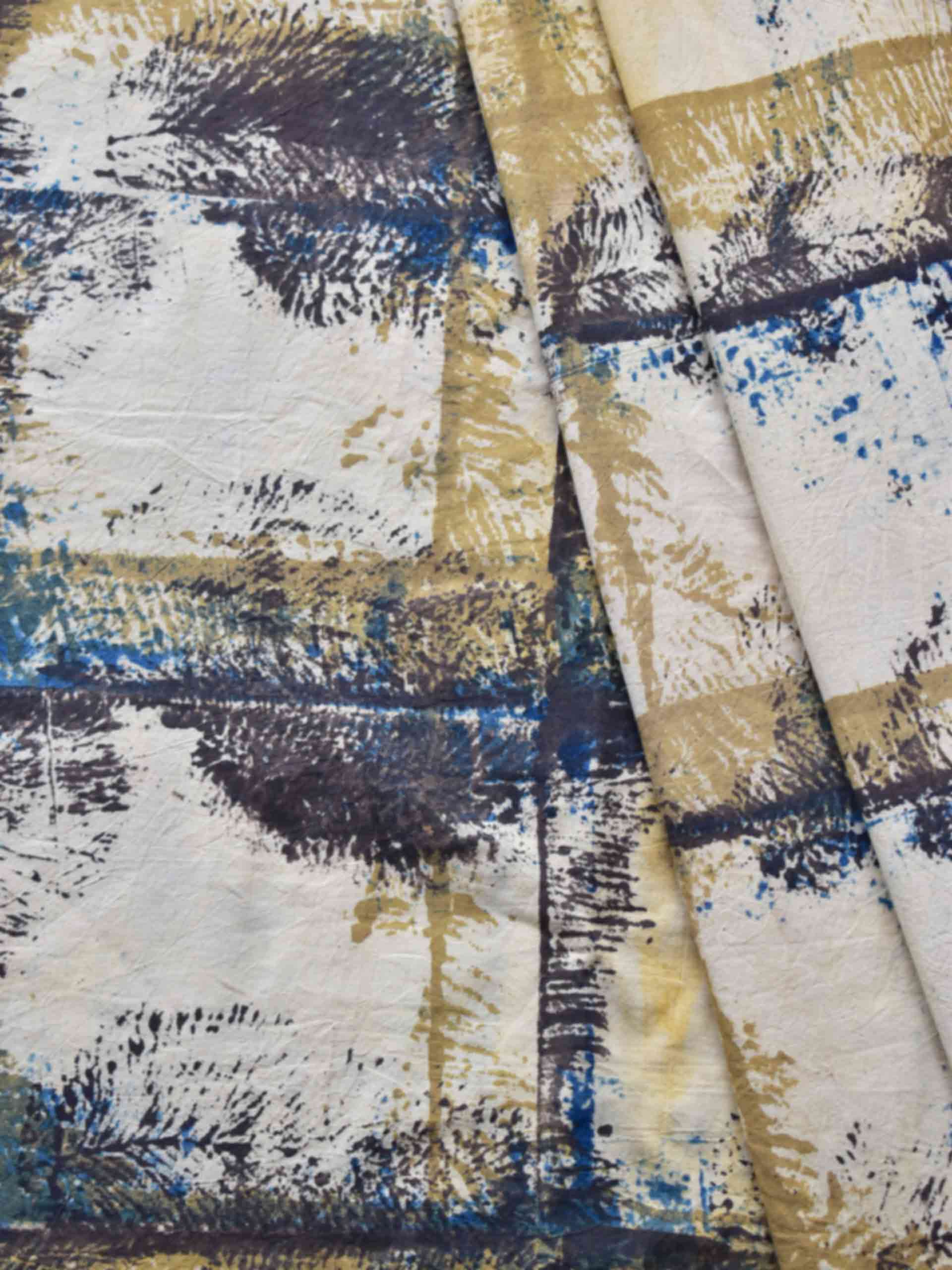 Dark colour - hand block printed Cotton fabric 200 per meter
