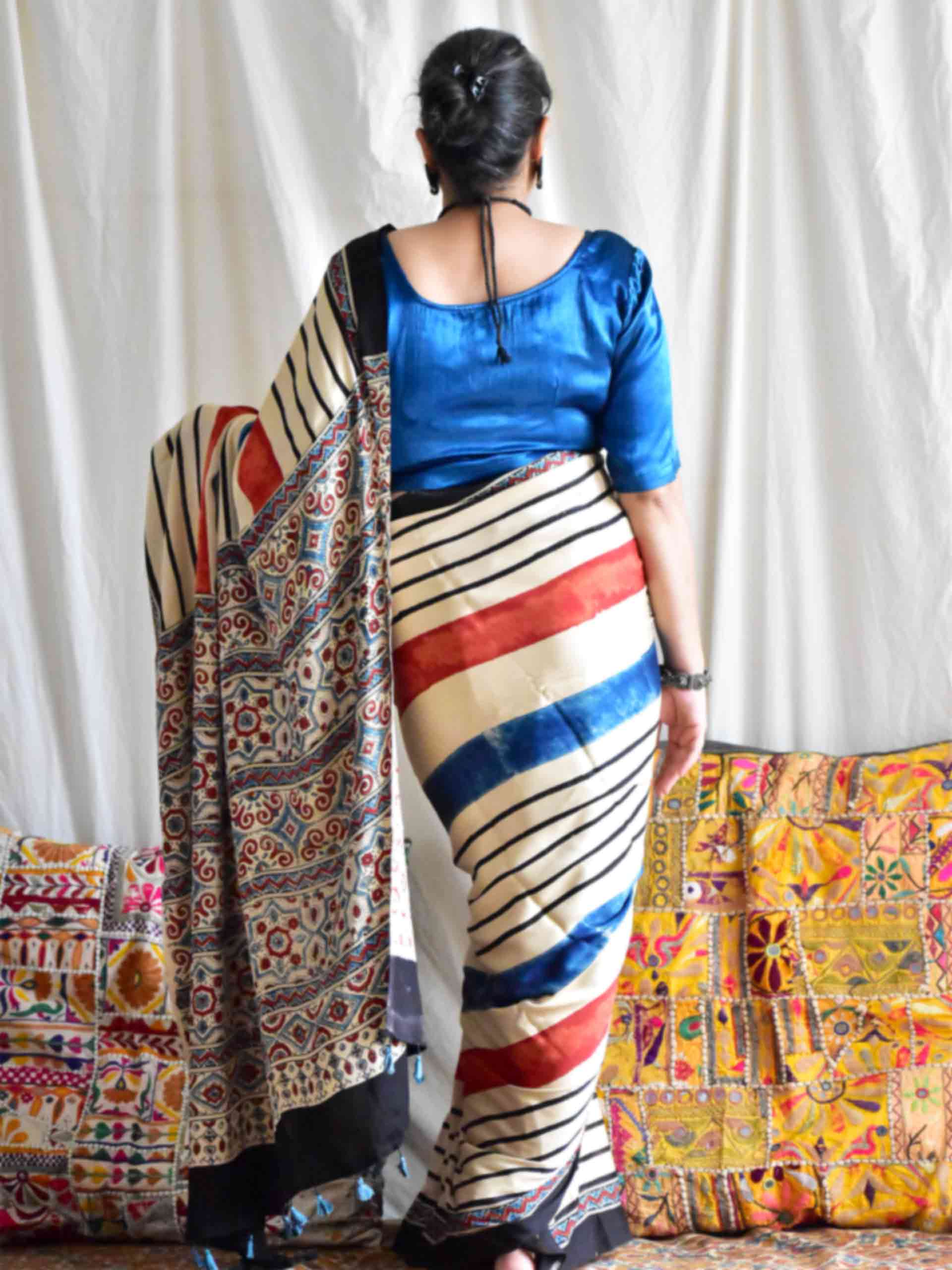 Tara - Ajrakh modal Silk Saree