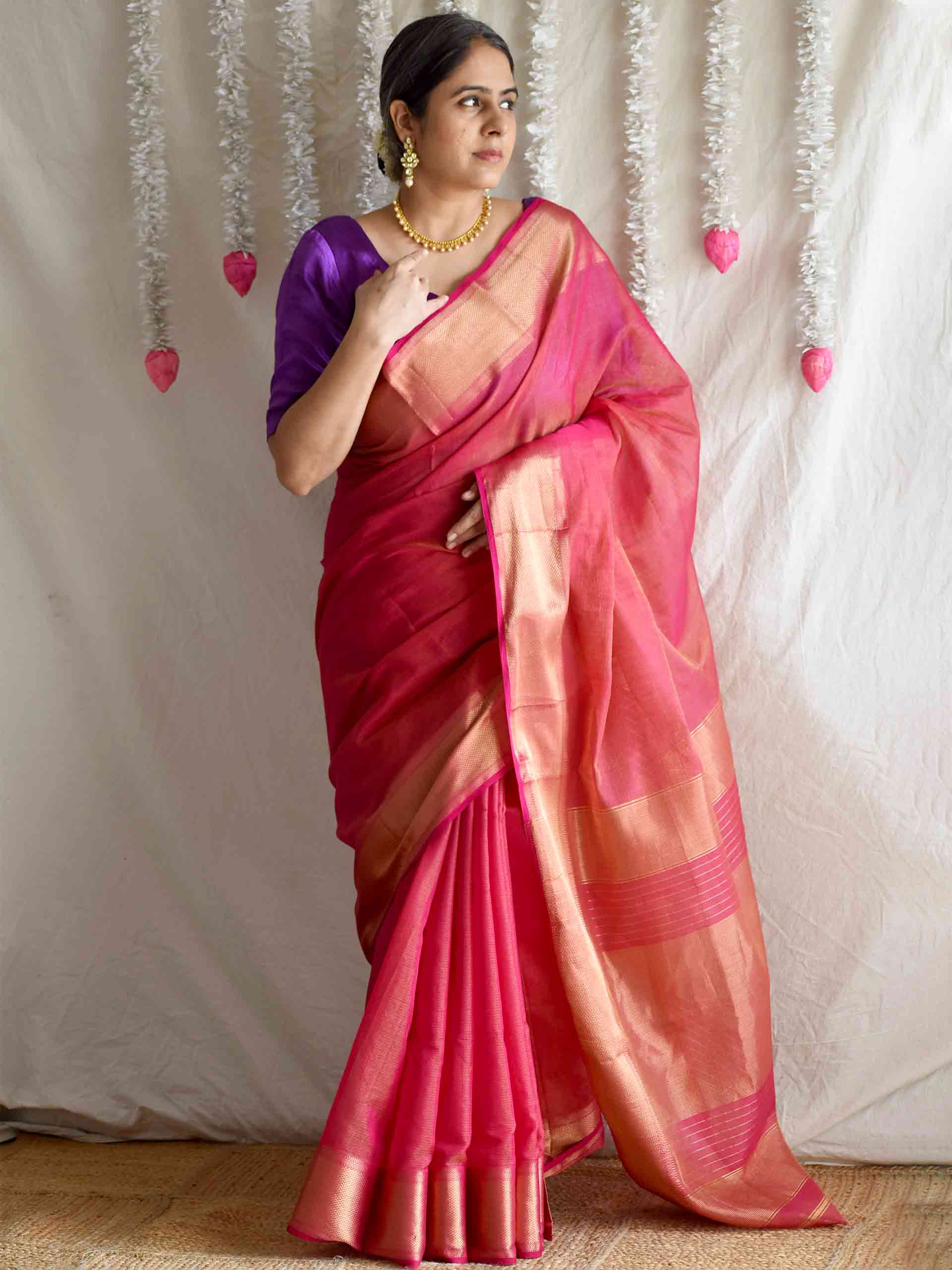 Mithi - Maheshwari tissue Handloom Silk Saree