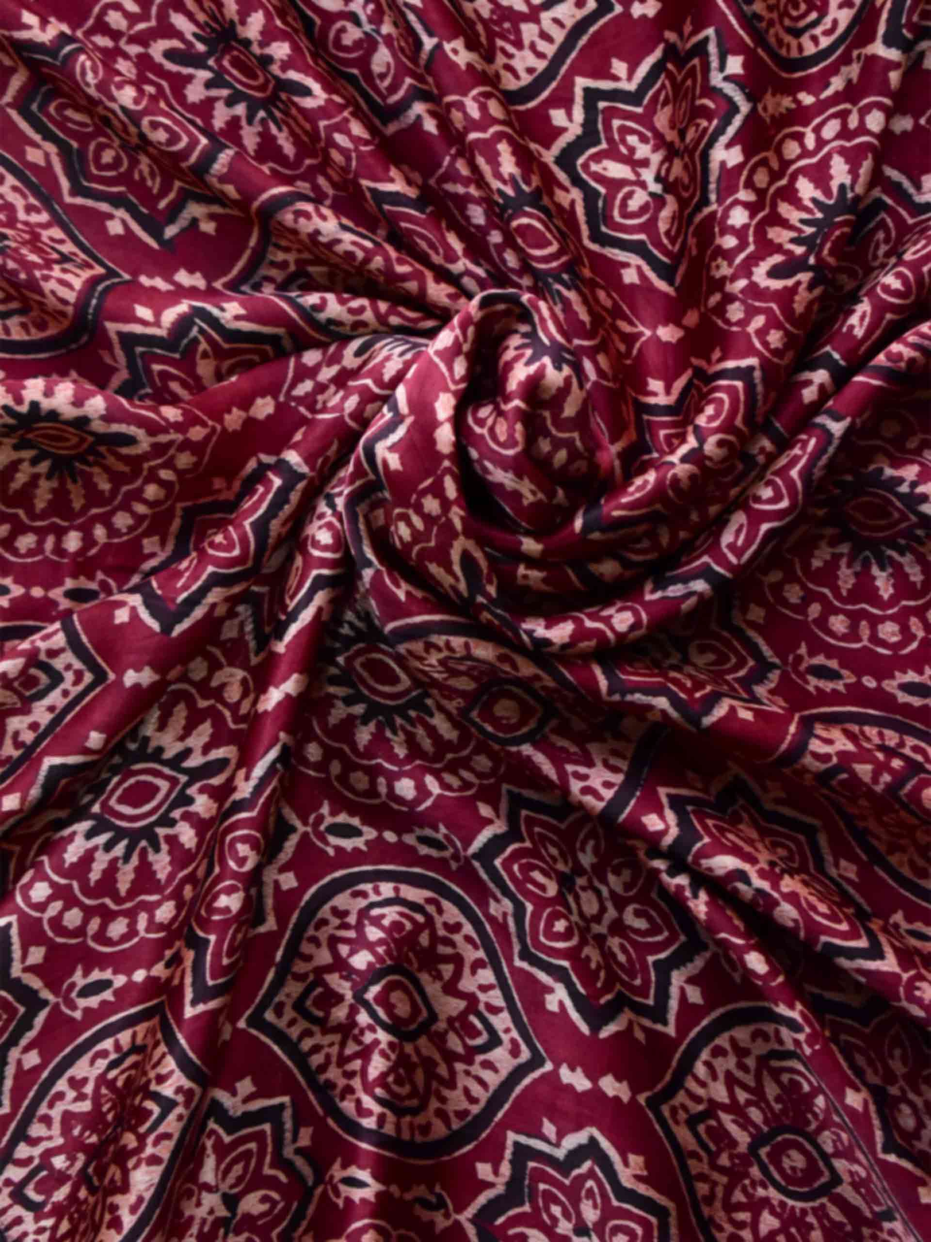 Badami flower - modal silk fabric 950 per meter