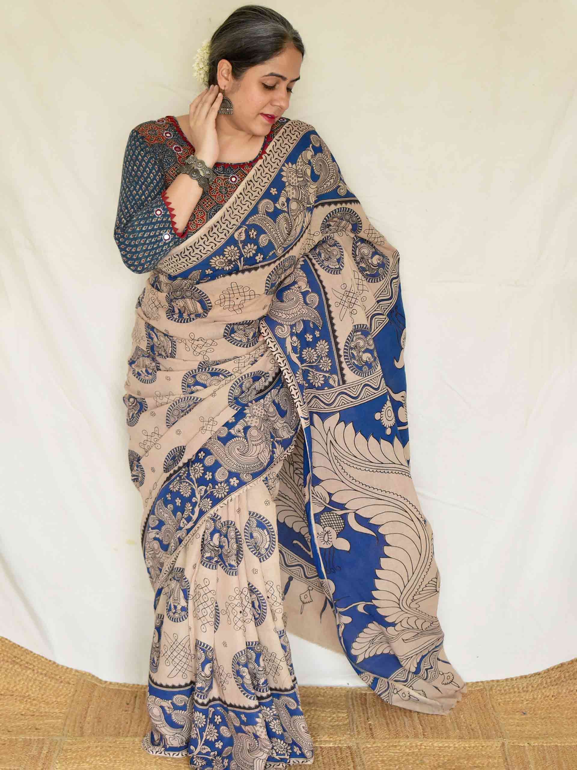 Mayuri- kalamkari printed saree
