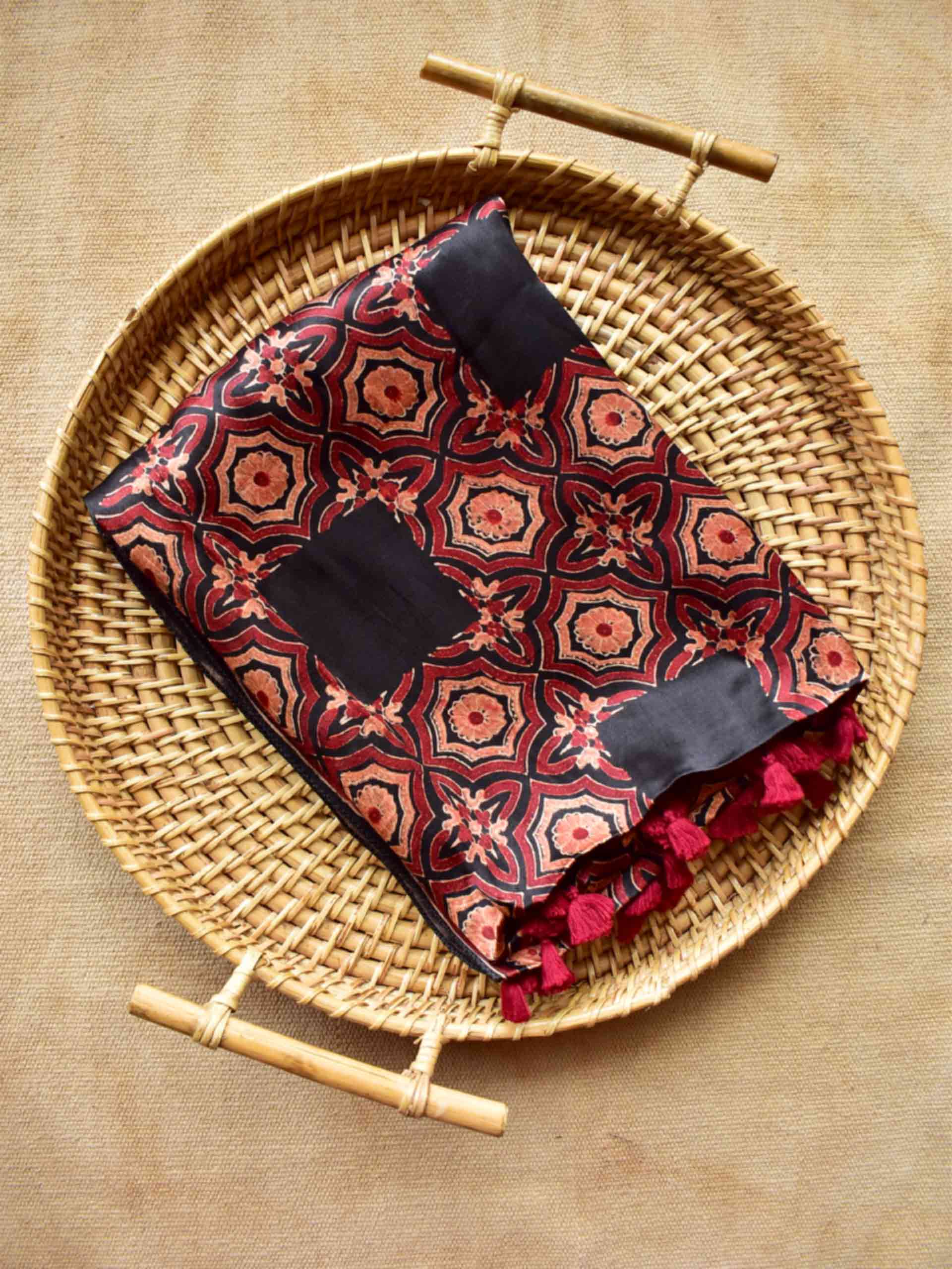 Meena - Ajrakh Mashru silk dupatta