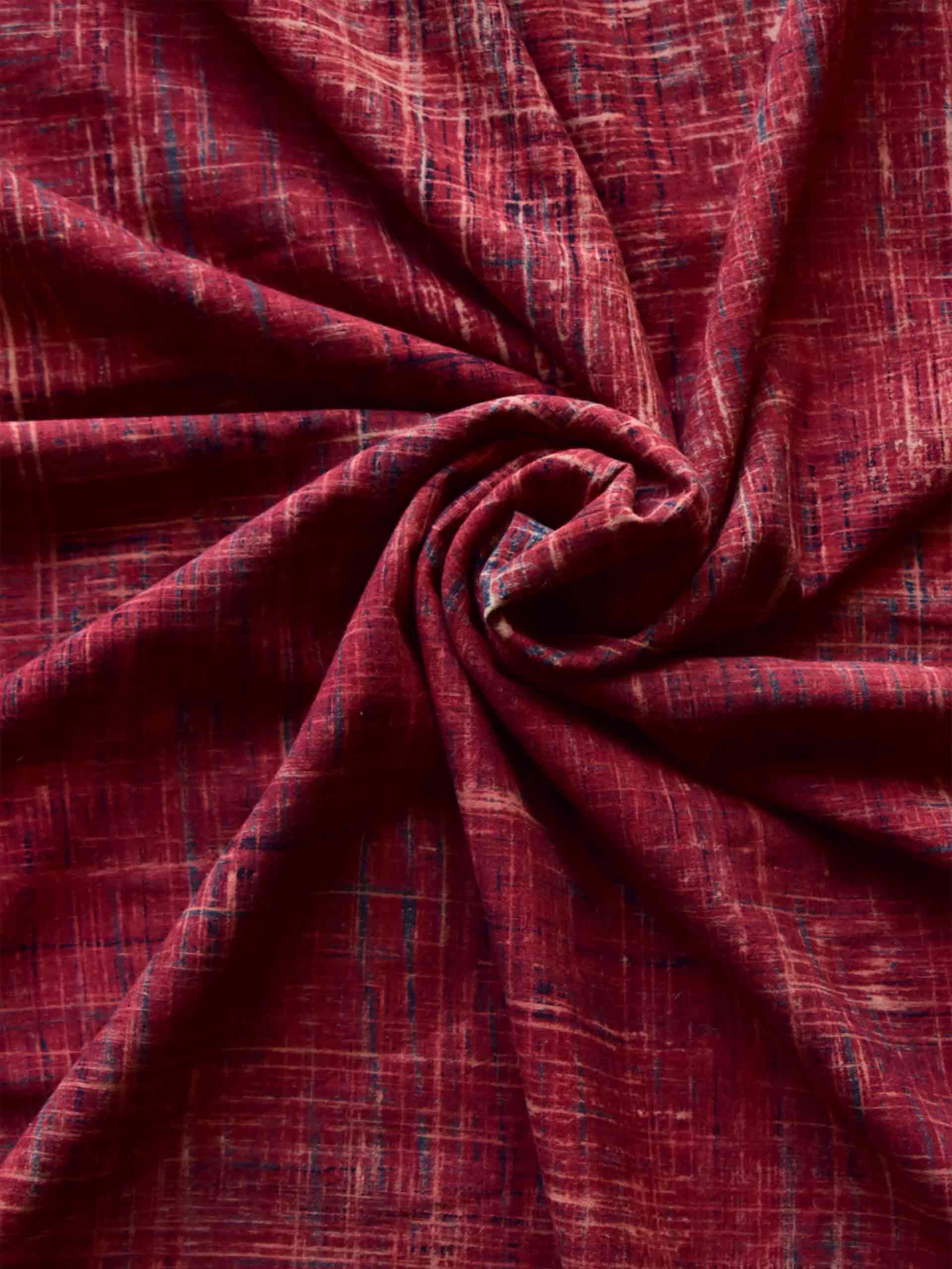 Karib - Ajrakh Hand block printed Cotton fabric 390 per meter