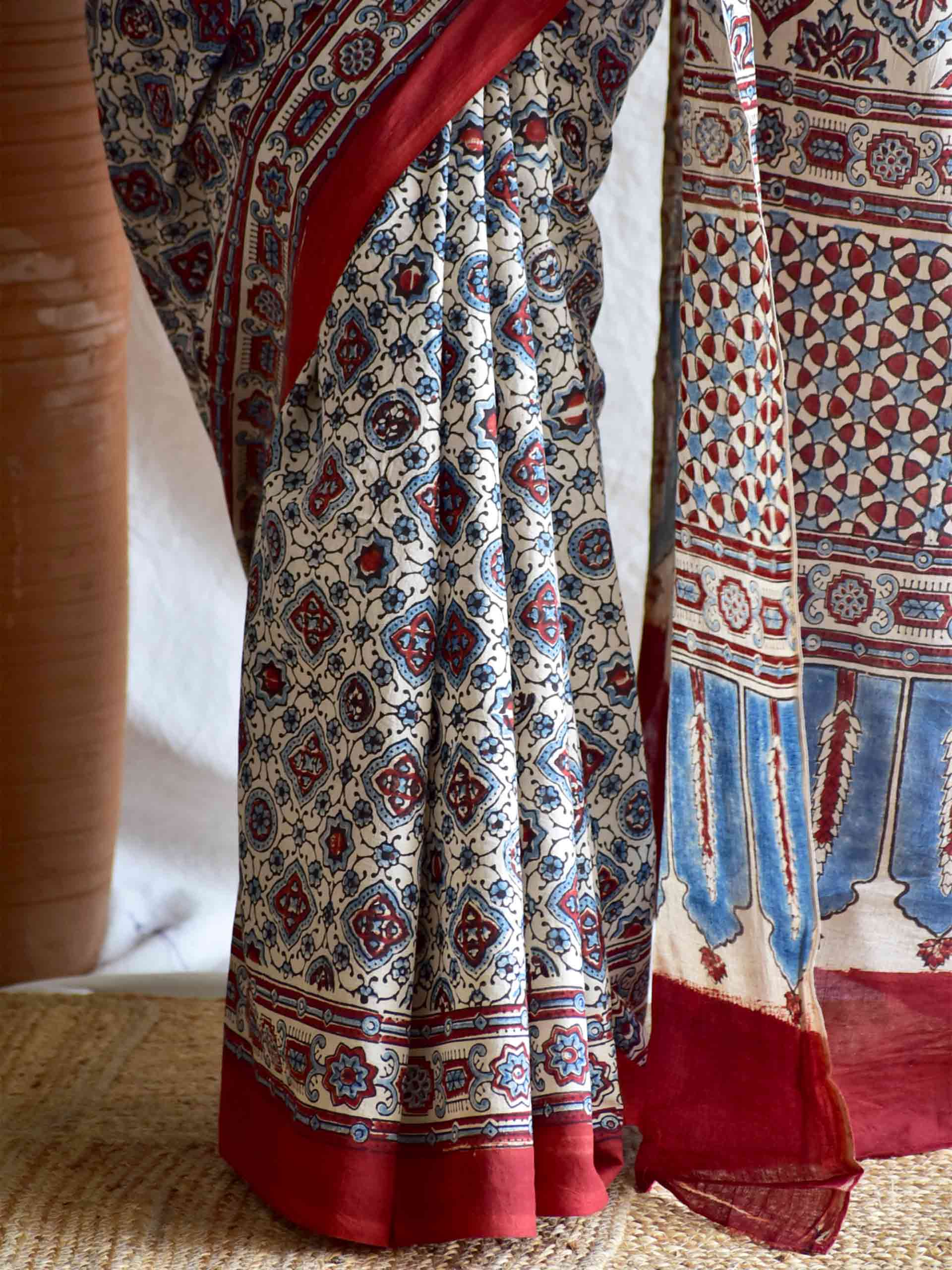 Shamma - Ajrakh cotton saree