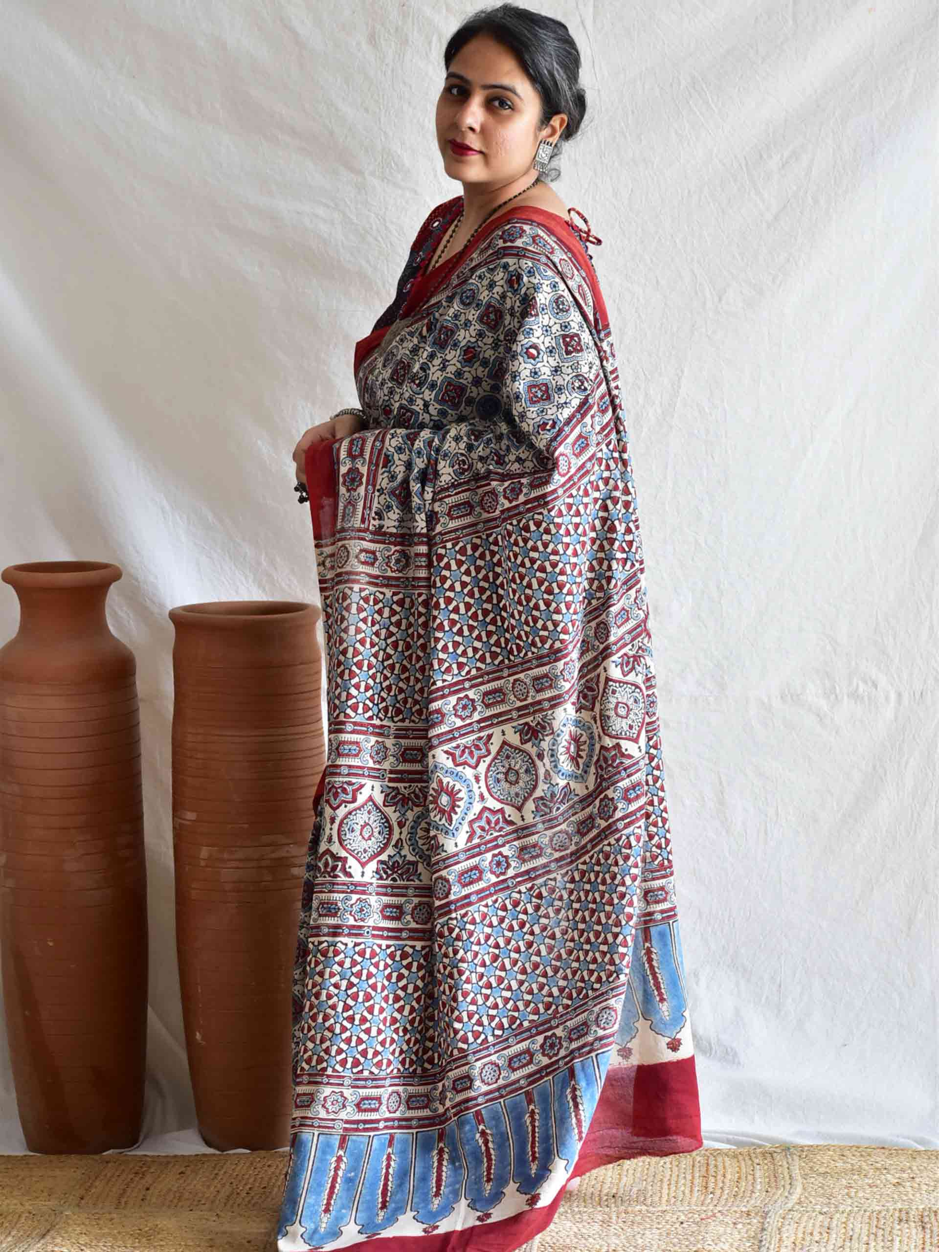 Shamma - Ajrakh cotton saree