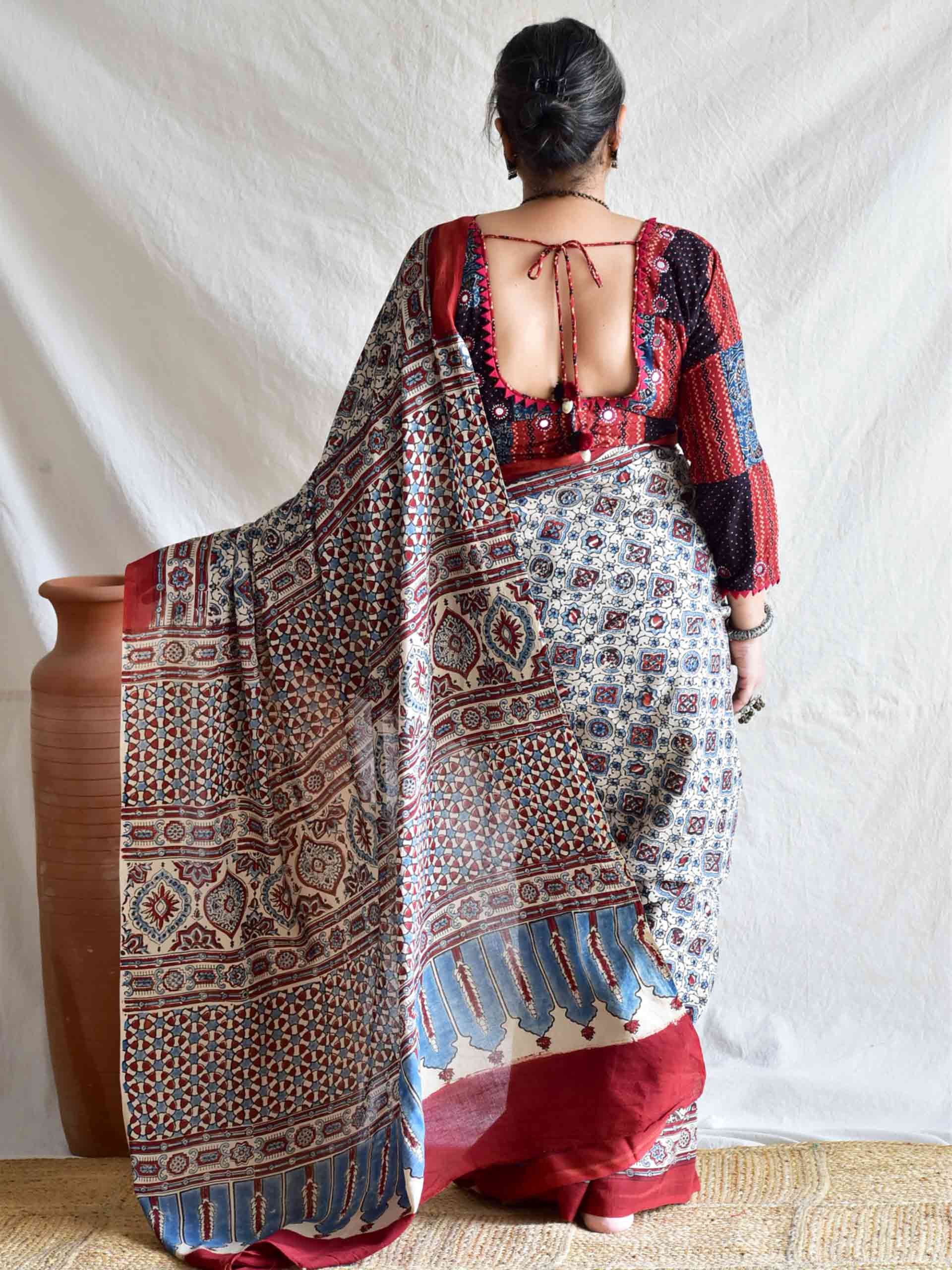 Shamma - Ajrakh cotton saree