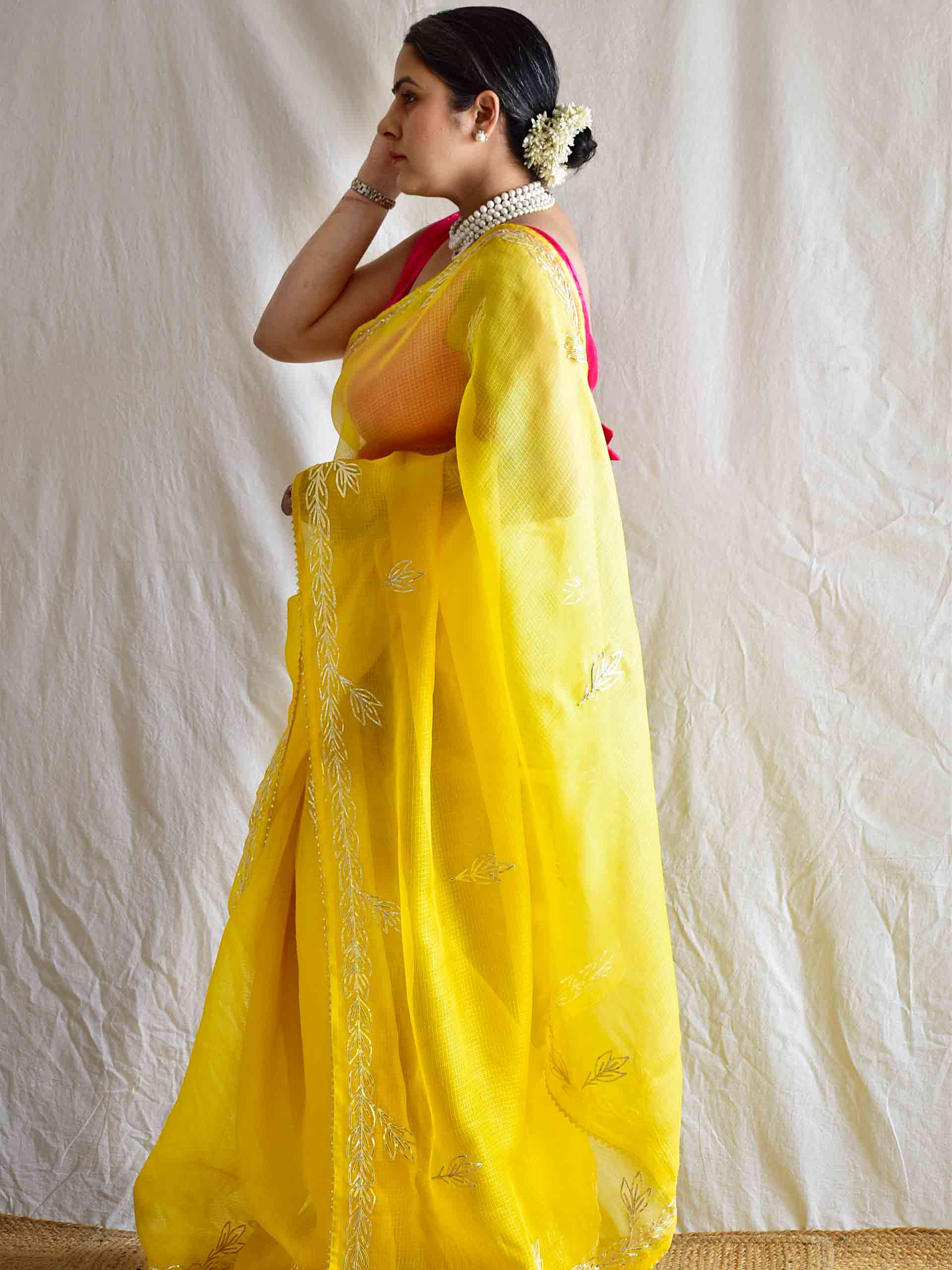 surajmukhi - Kacchi Gota Patti Kota Silk Saree