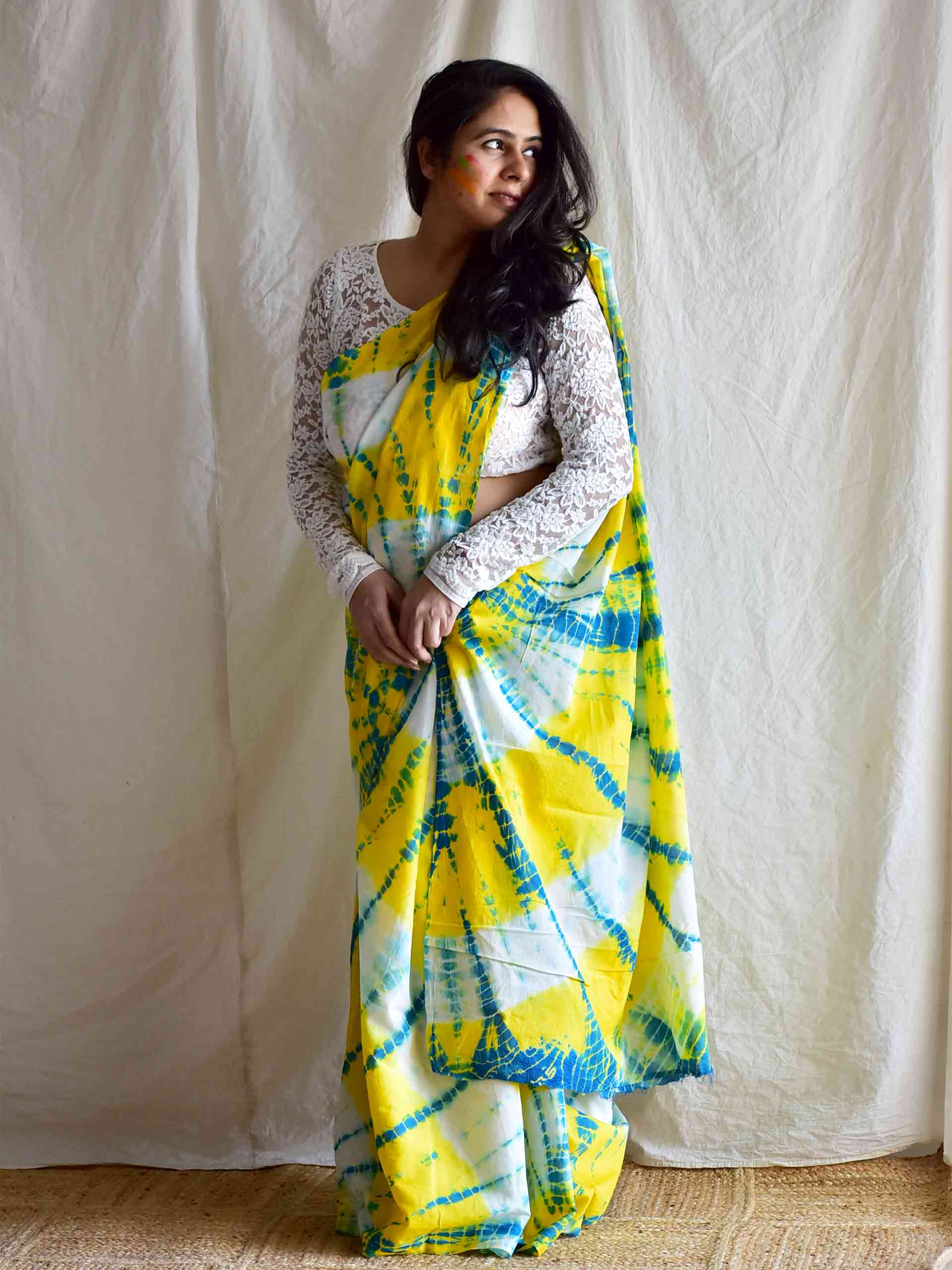 mellow drama - mul tie and dye saree