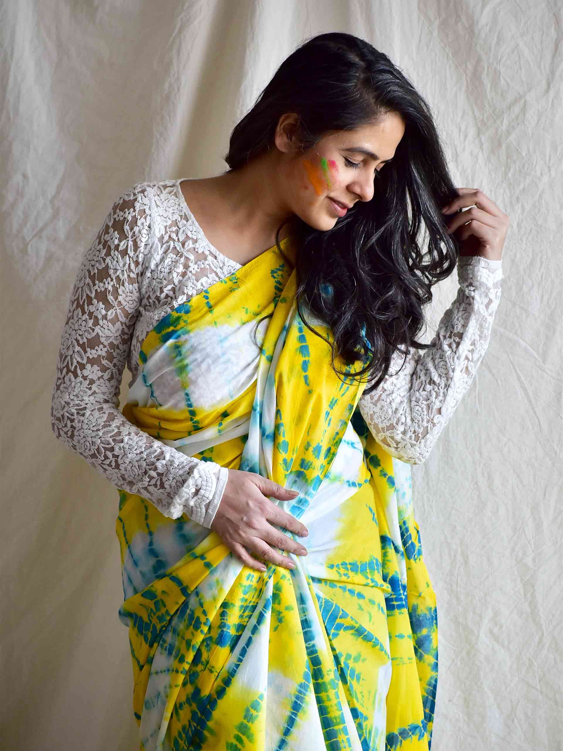 mellow drama - mul tie and dye saree