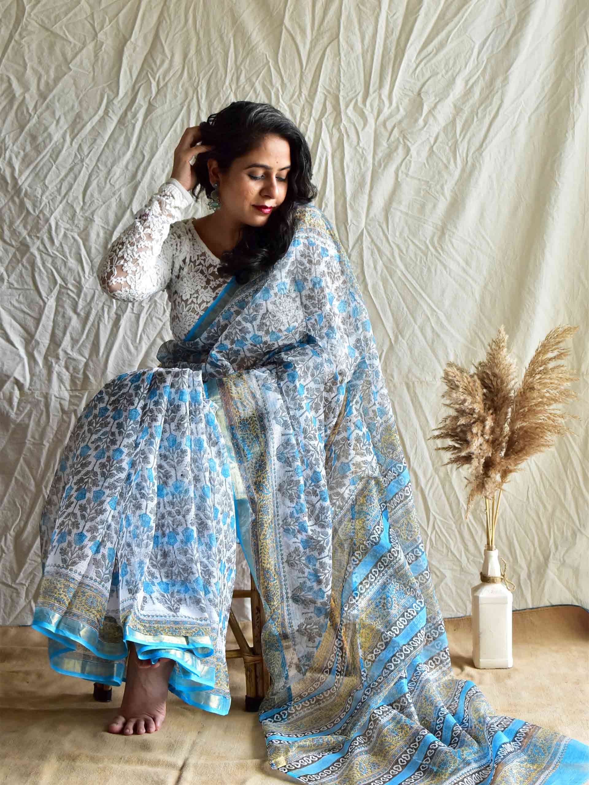 Neela phool - Kota Saree