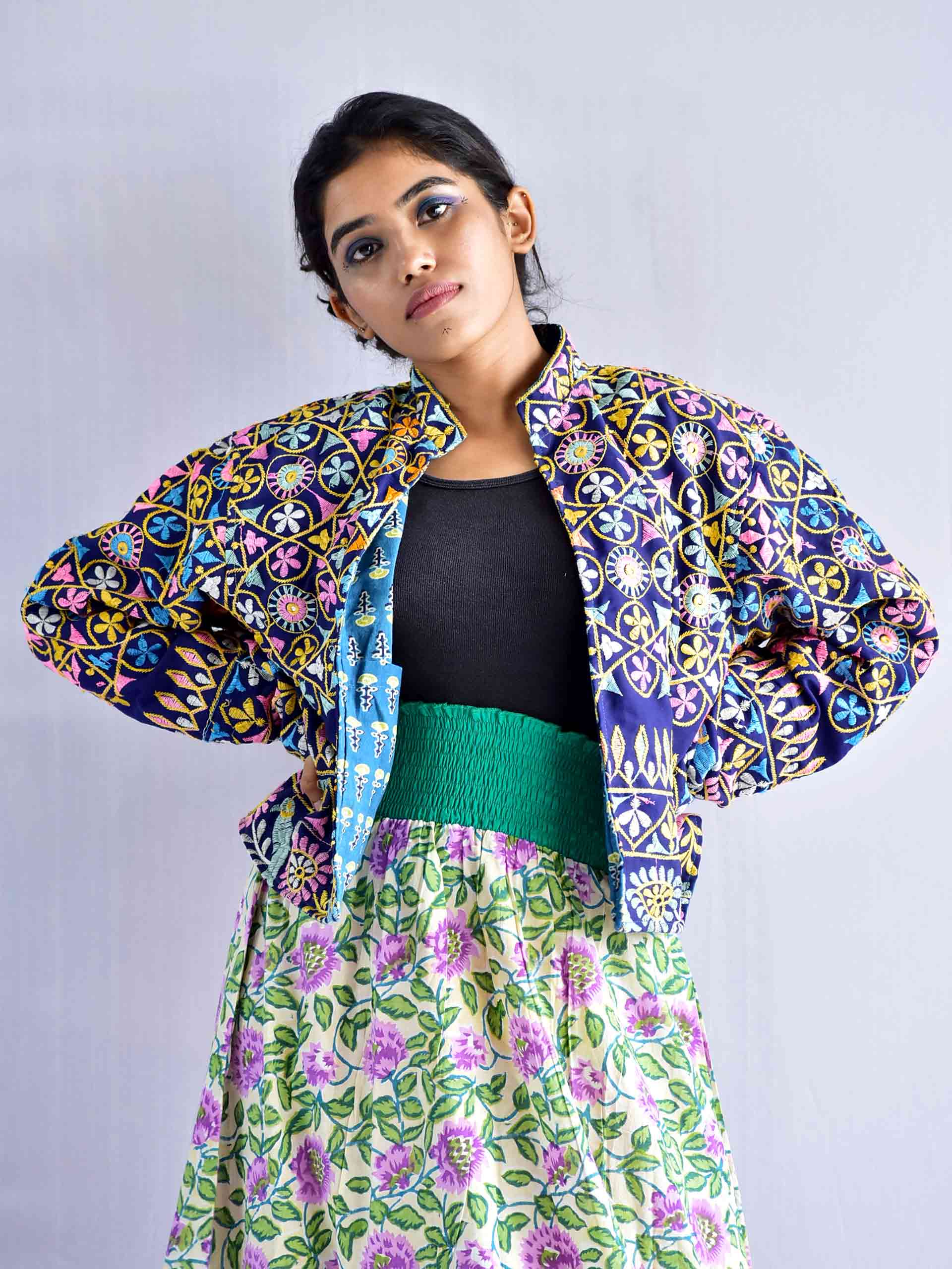 Reet - hand embroidered Reversible jacket