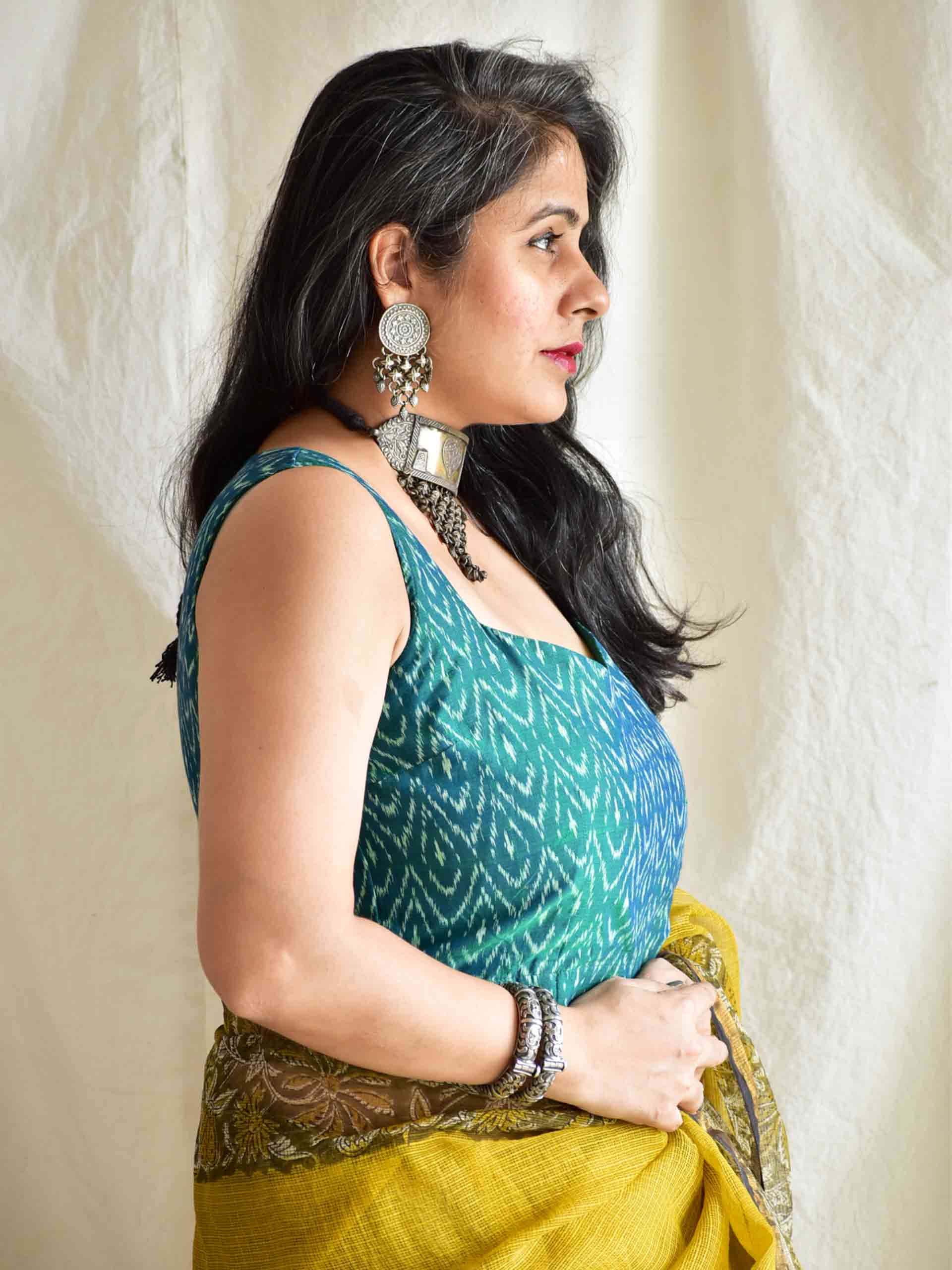 Clover Ikat handwoven blouse