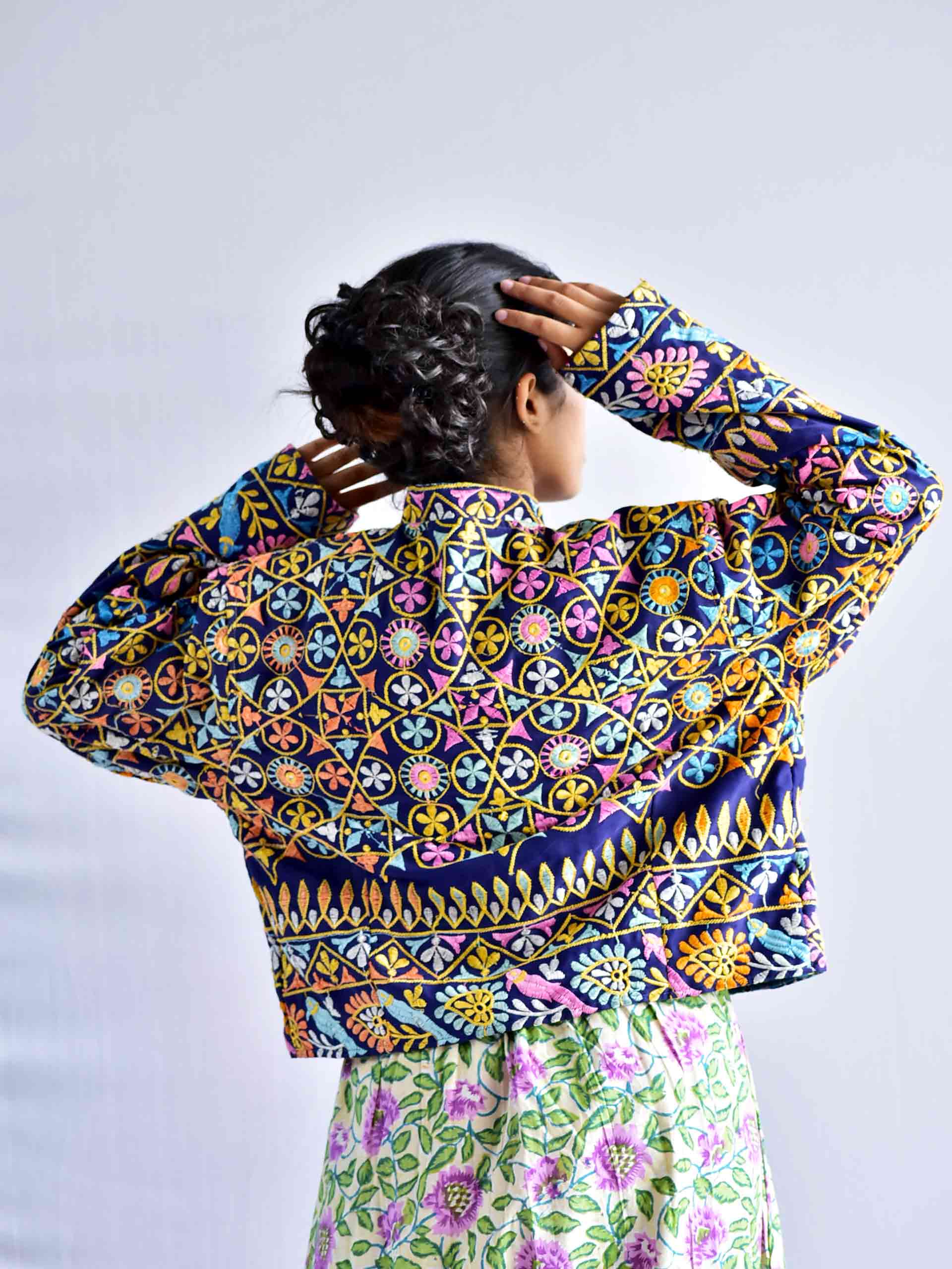 Reet - hand embroidered Reversible jacket