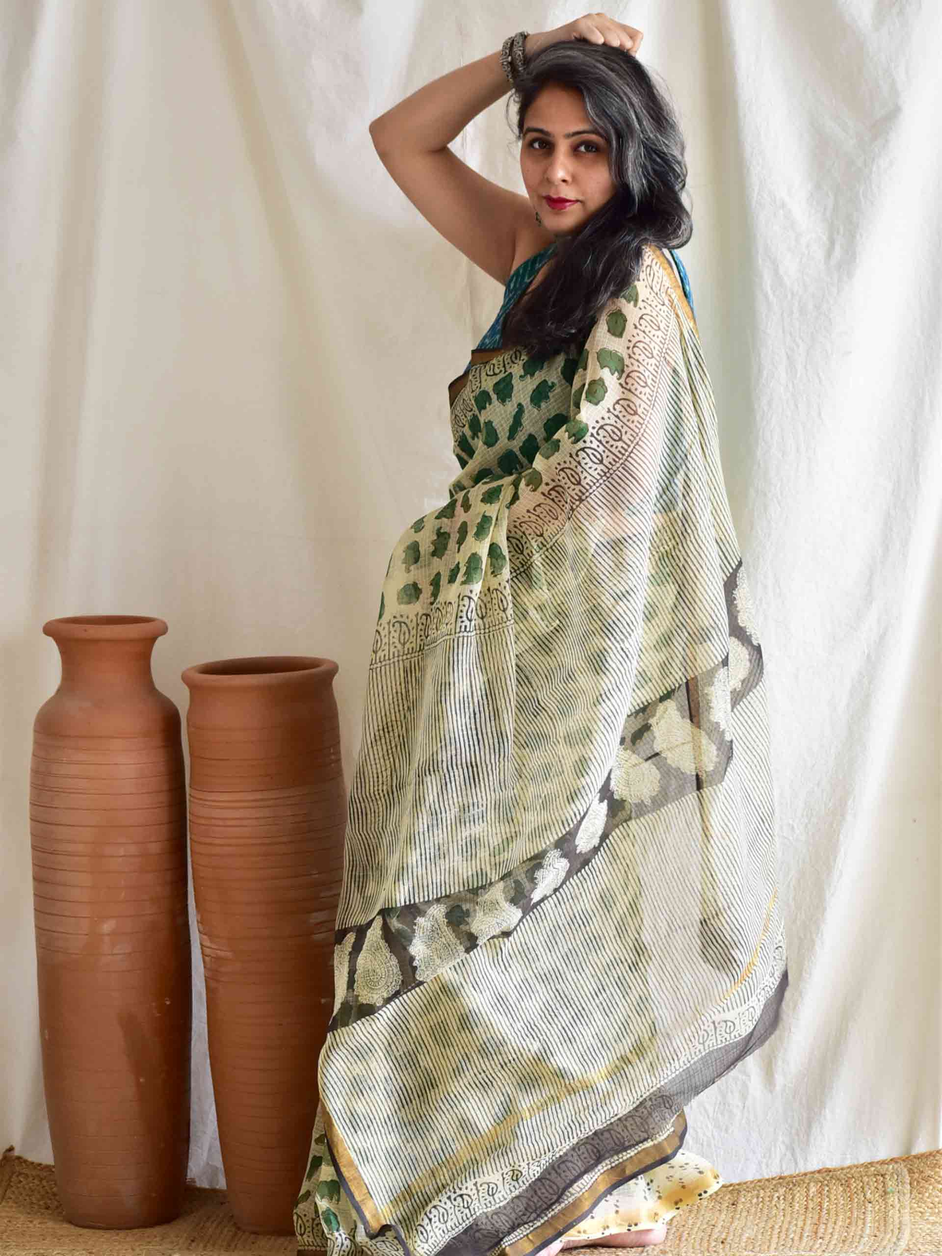 Elle - Dabu Kota Doria Saree