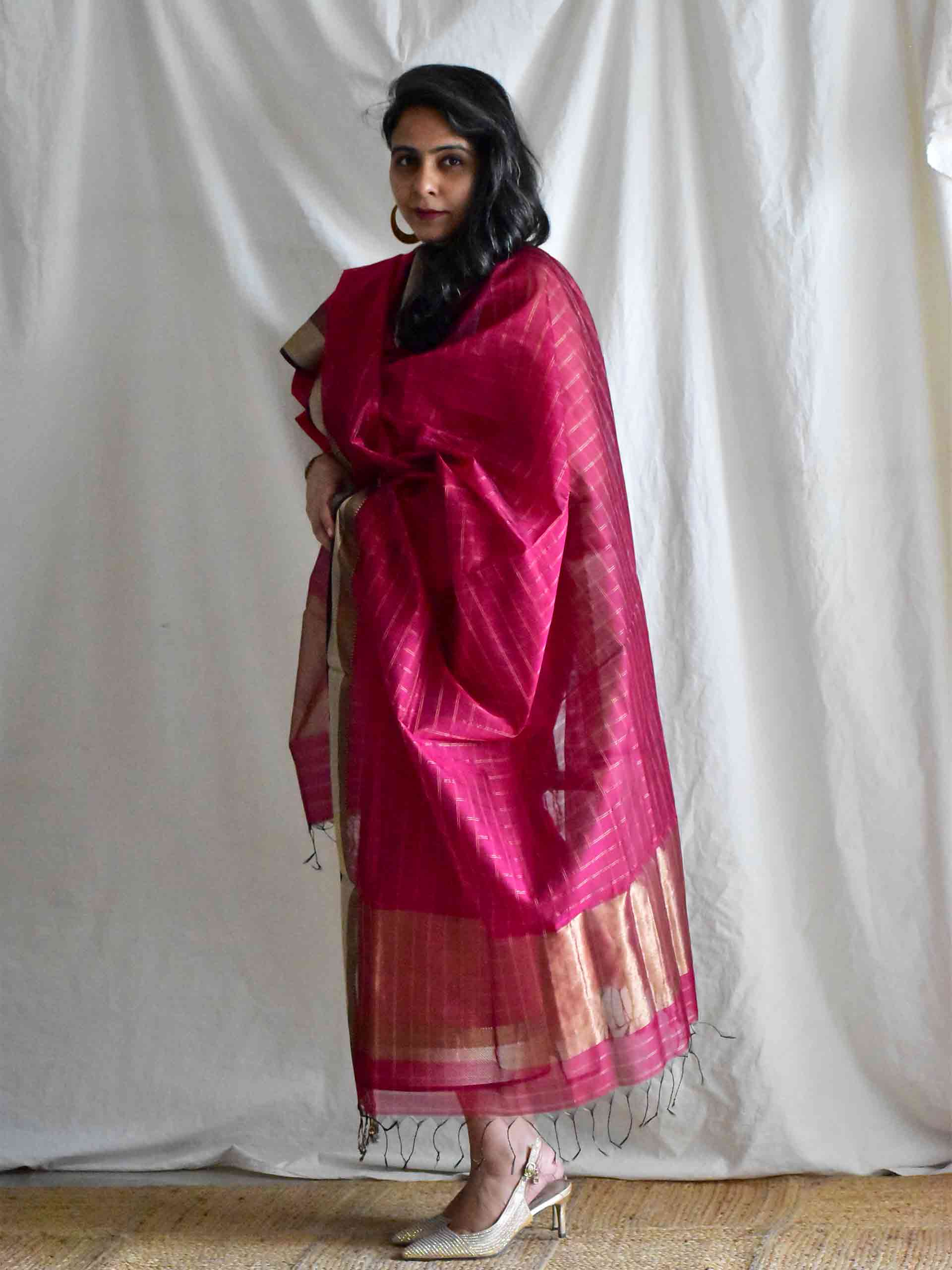 Gulaal - Handloom Maheshwari silk 2 pc suit set