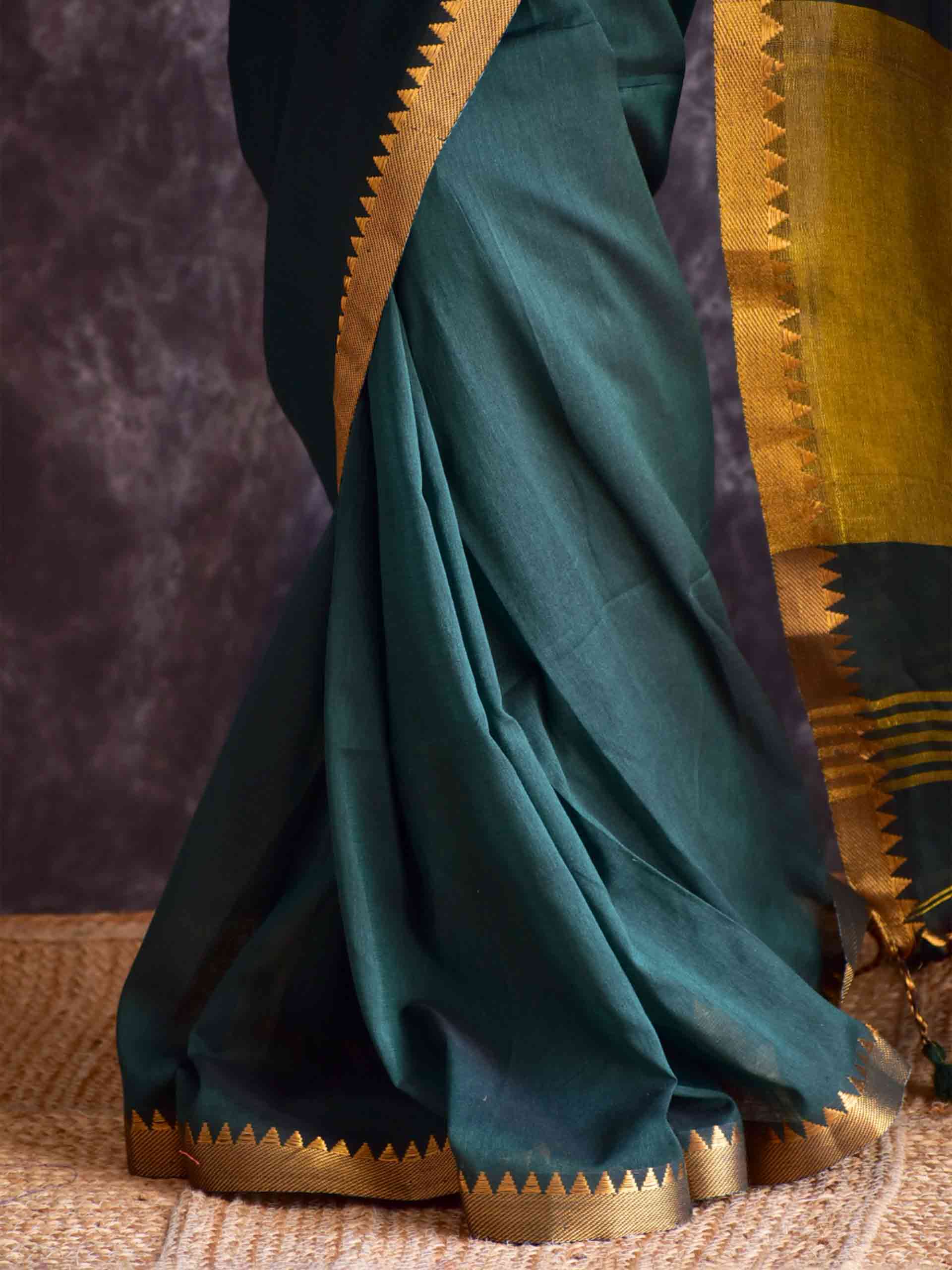 Emerald - Mul tissue pallu Saree