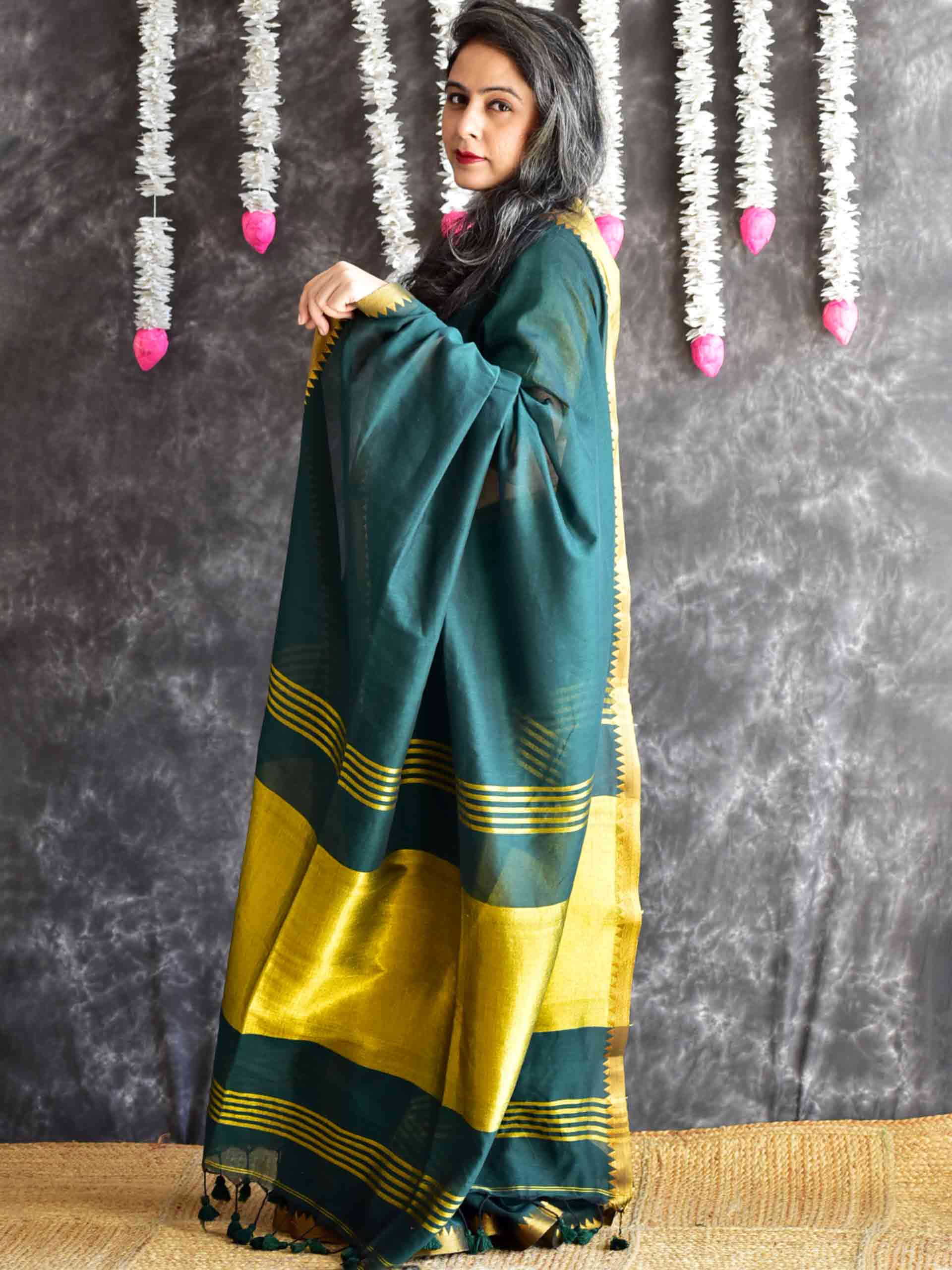 Emerald - Mul tissue pallu Saree
