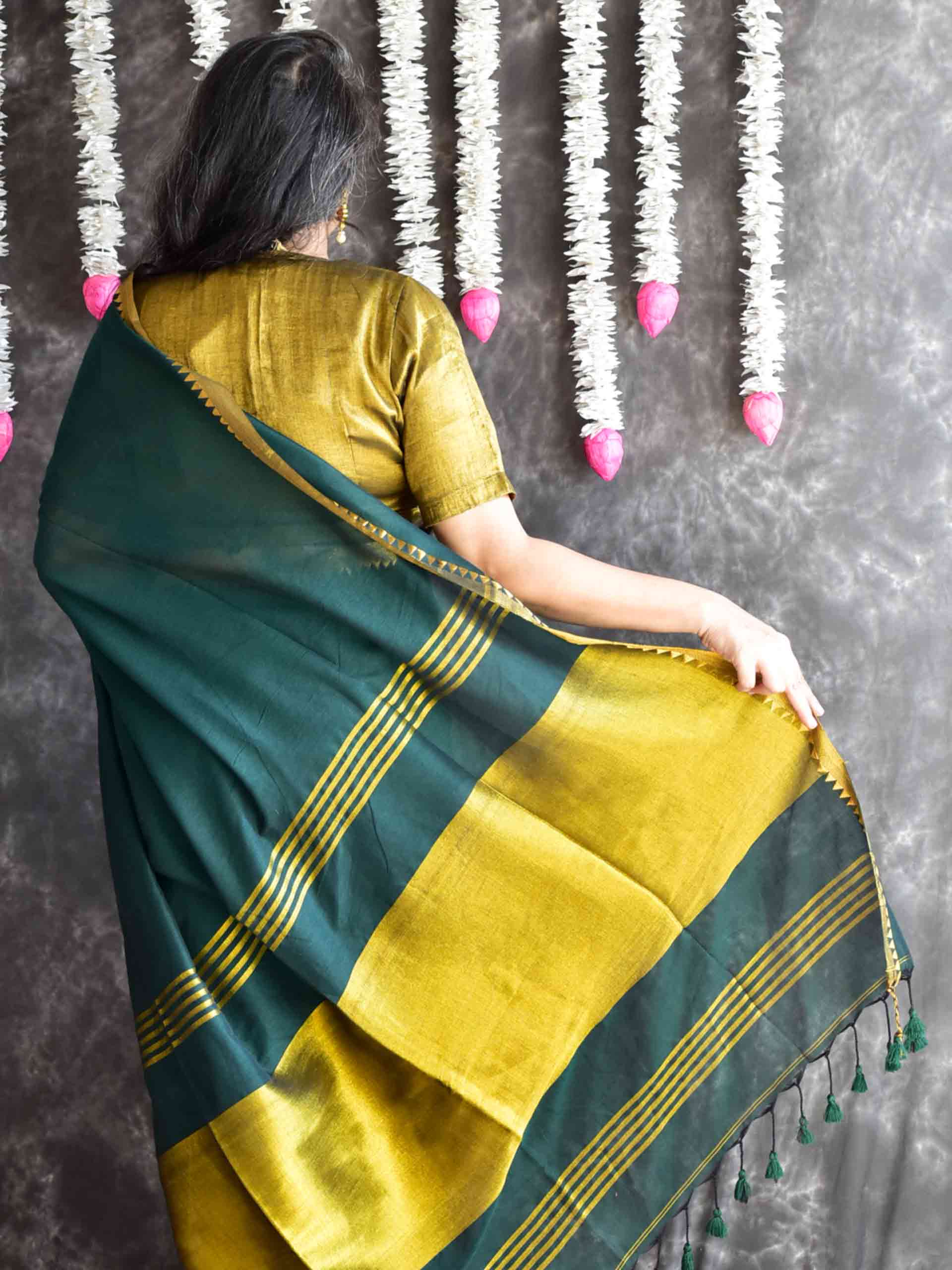 Emerald - Mul tissue pallu Saree
