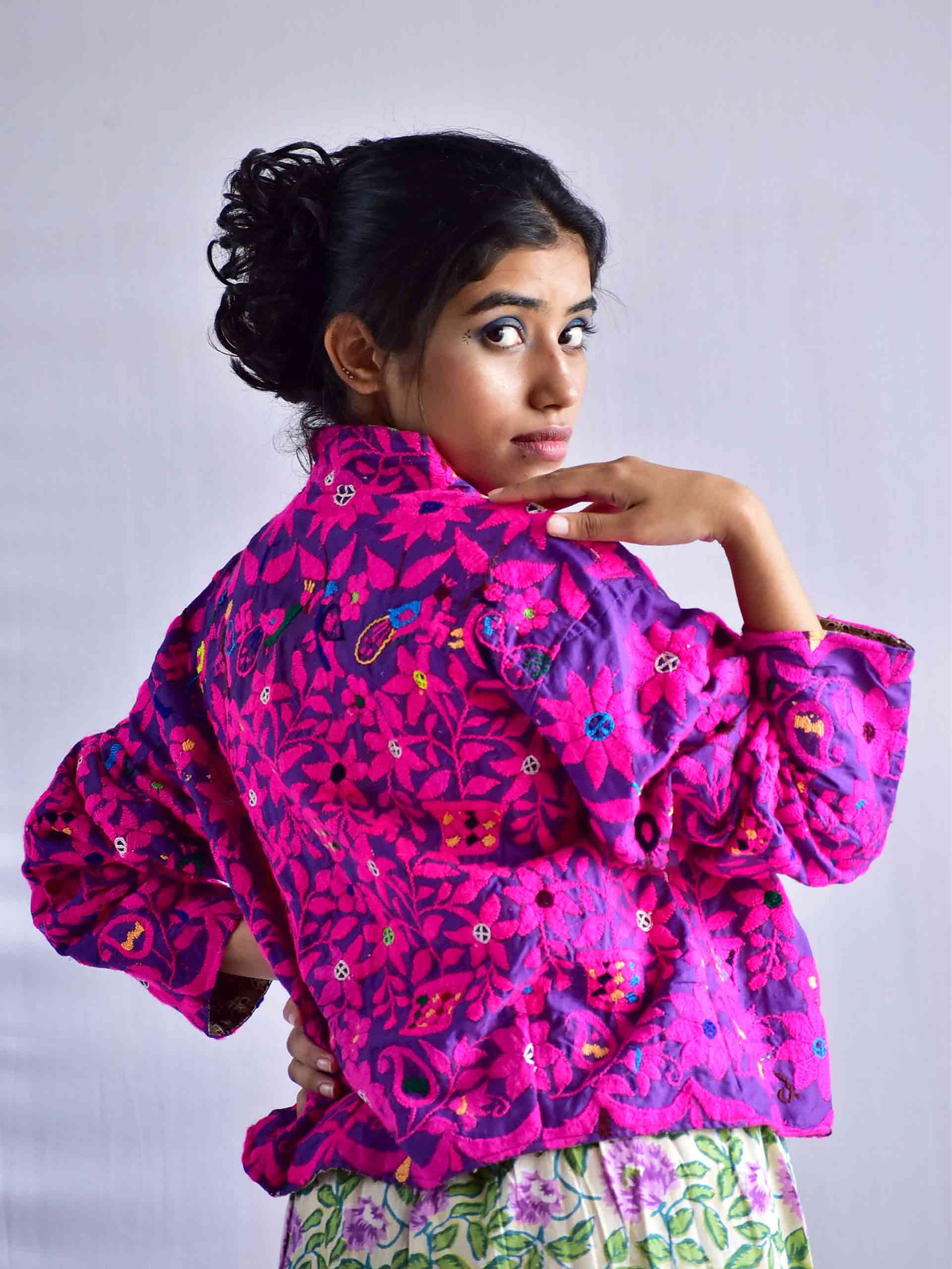 phoolkumari - hand embroidered Reversible jacket