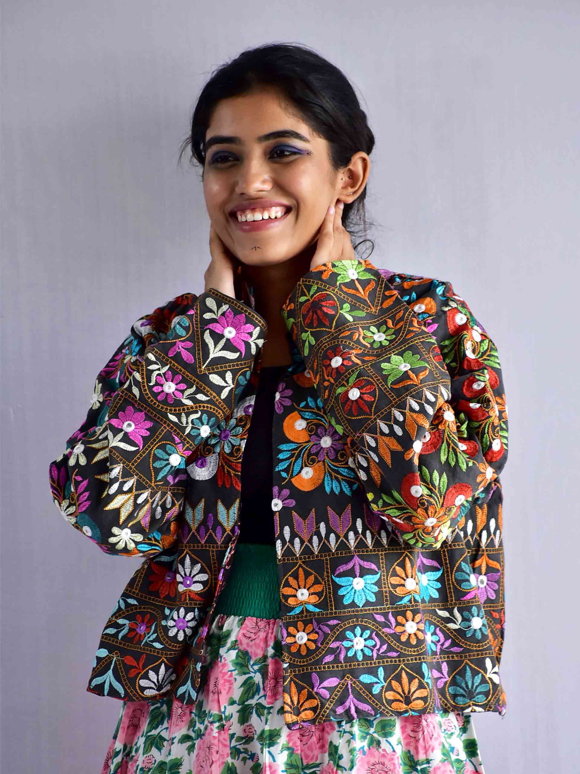 Krina - hand embroidered Reversible jacket