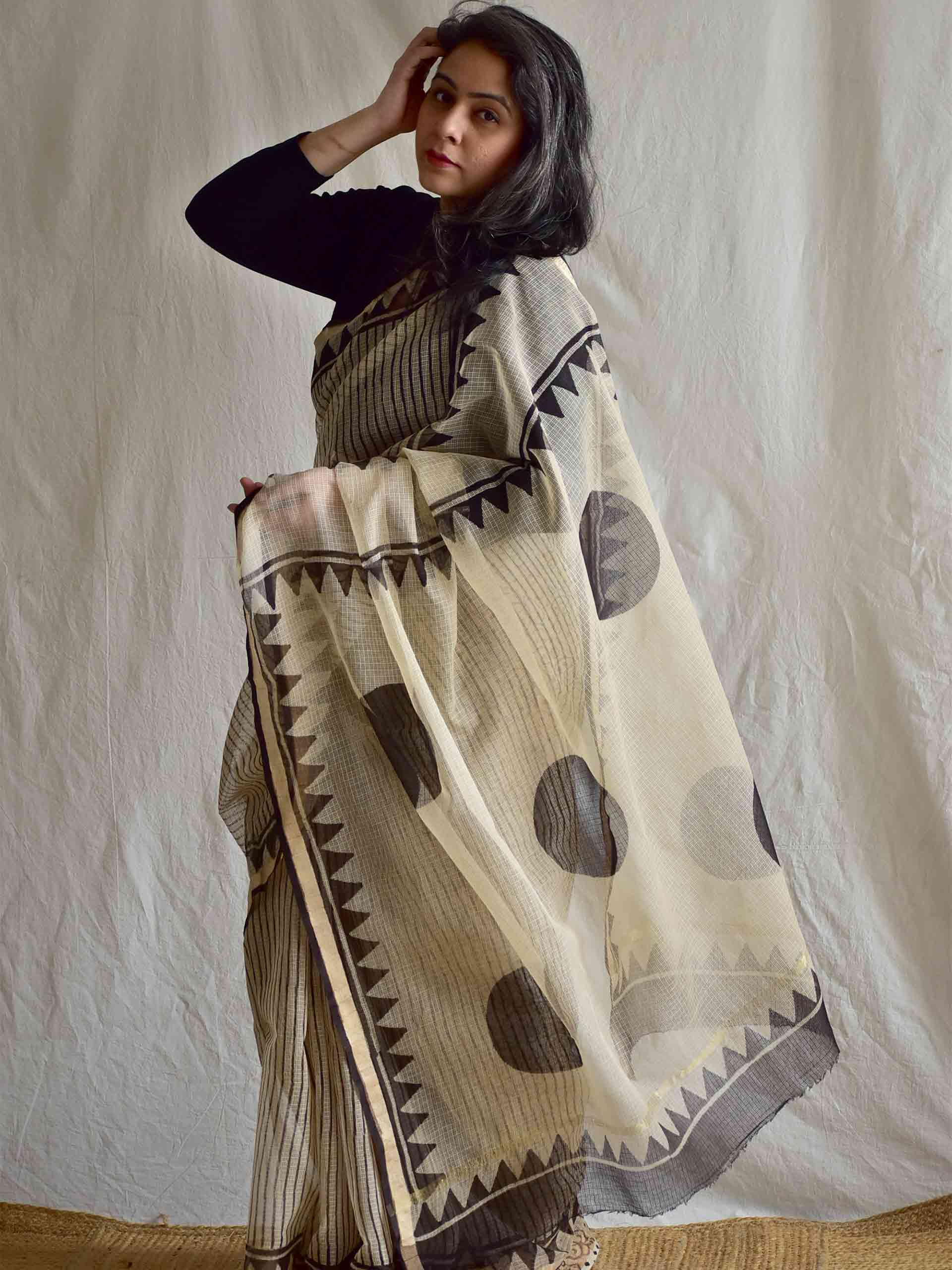 Dharti - Dabu Kota Doria Saree