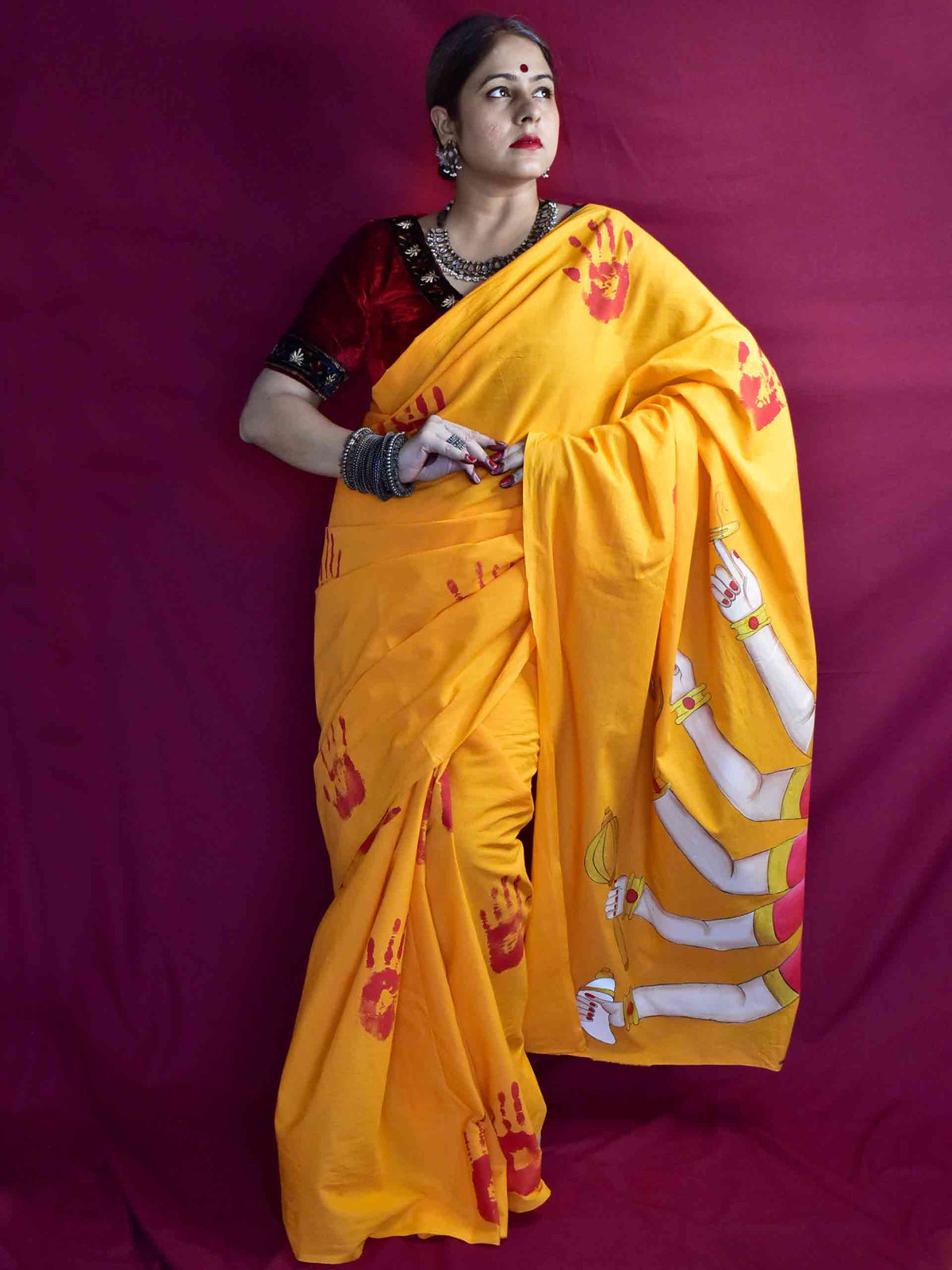 Devi Hasta - Handpainted saree