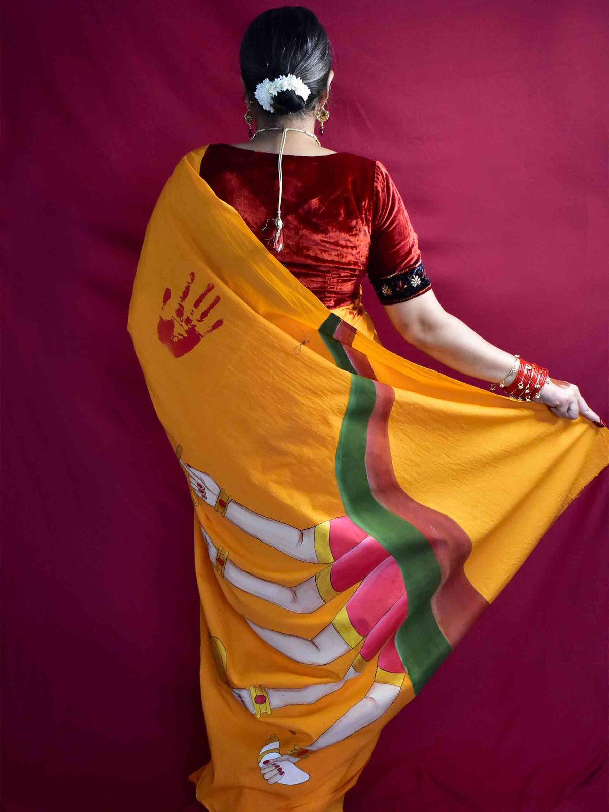 Devi Hasta - Handpainted saree