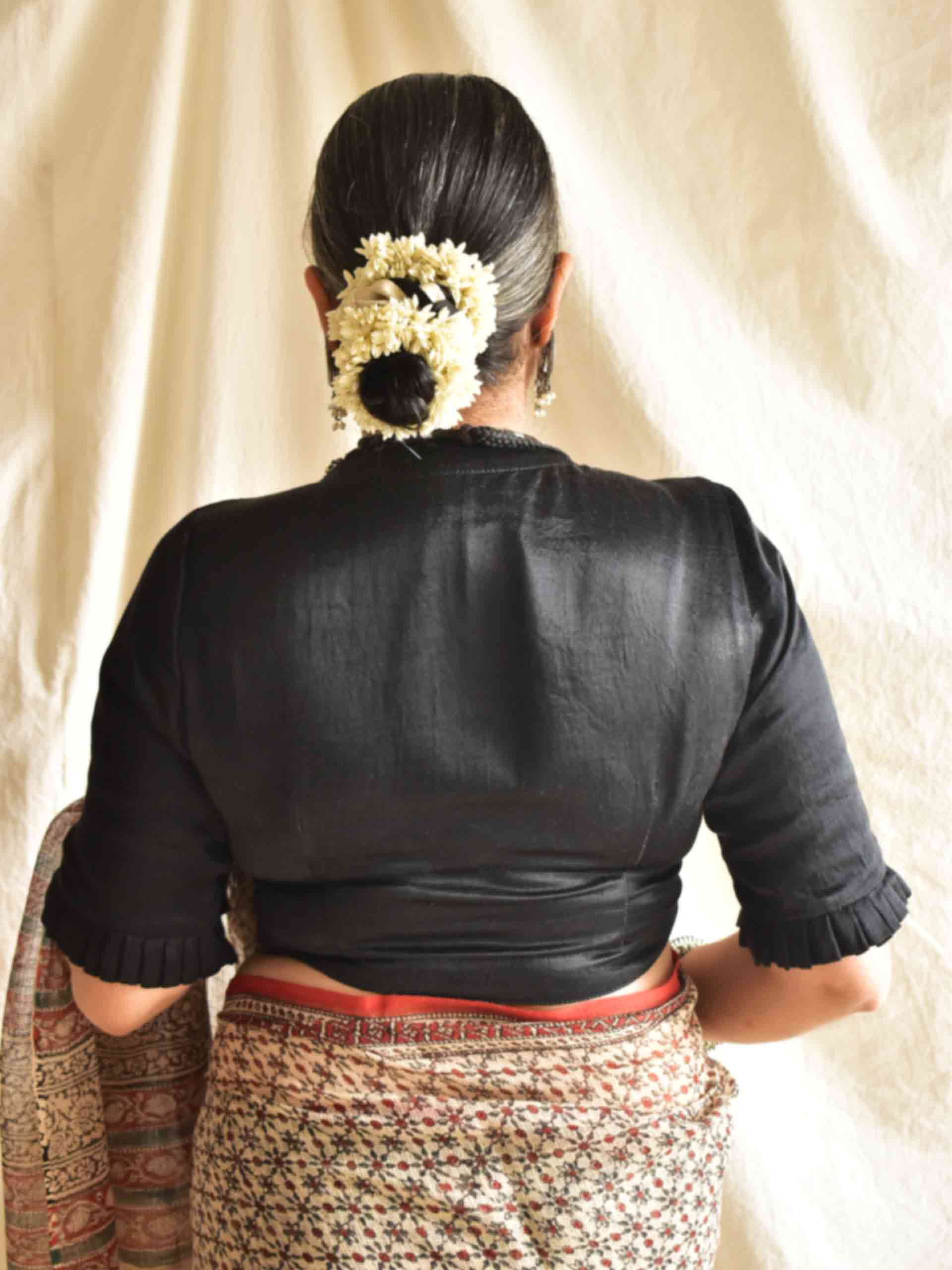 Black - Mashru silk blouse