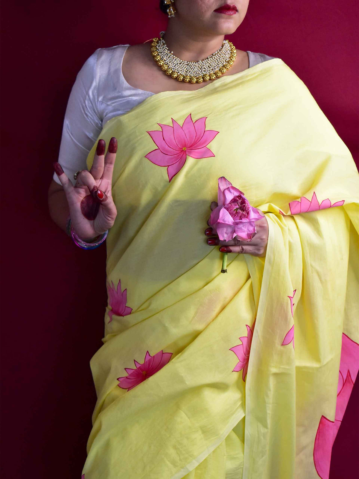 Kamal Arpan - Handpained saree