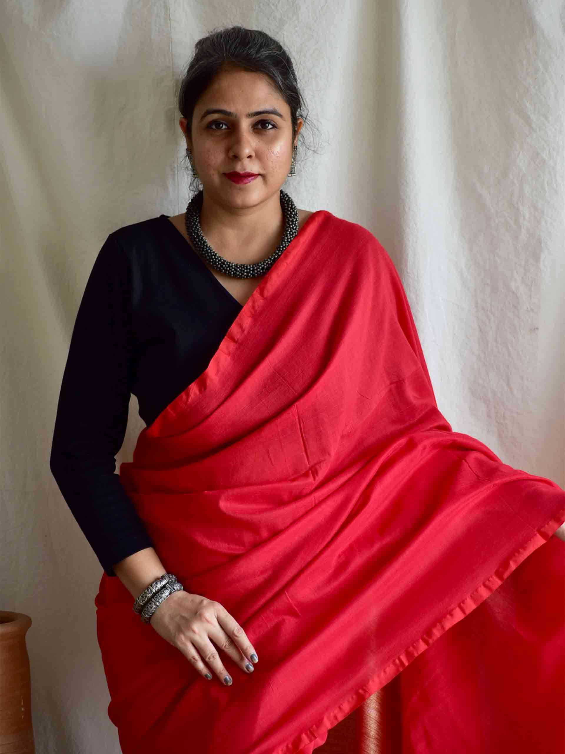 fiery - Dual shaded cotton saree