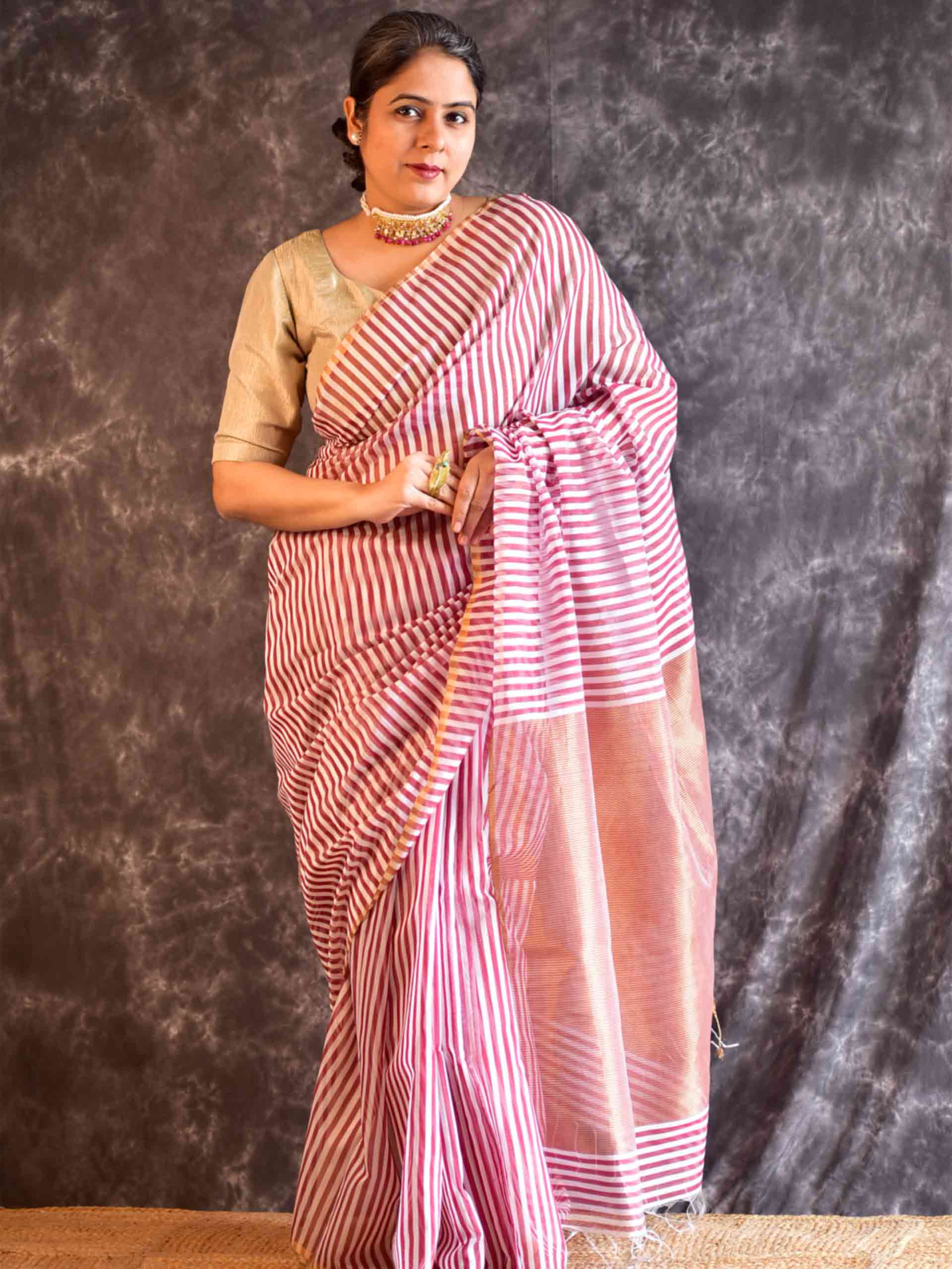Rekhaye - Maheshwari Handloom Silk Saree