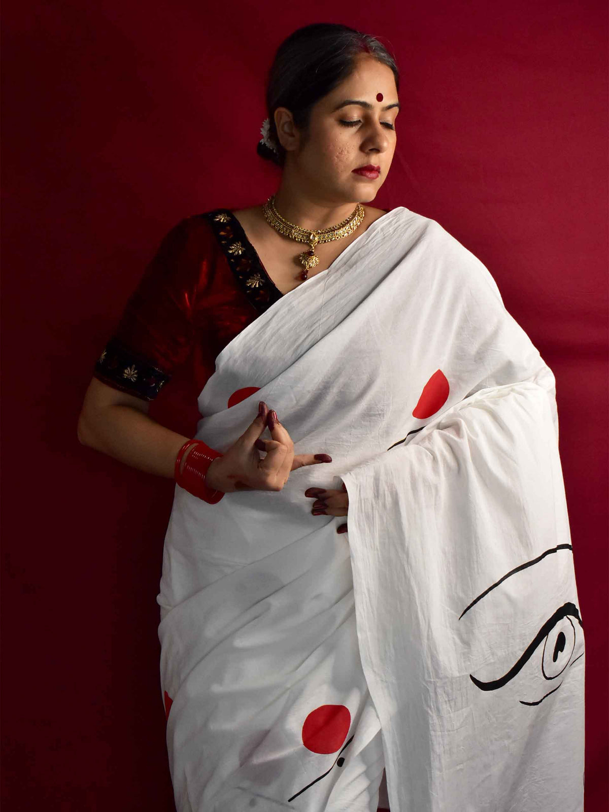Netra Jagriti - Handpainted saree