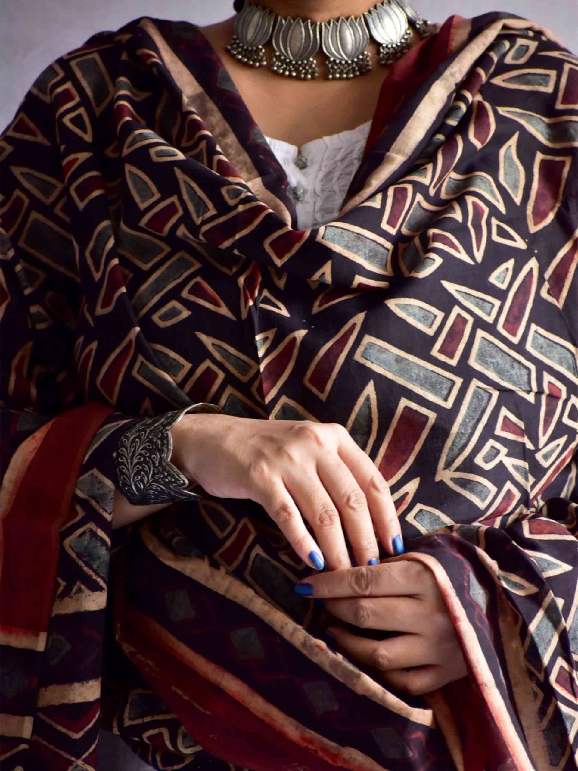Pankh - Ajrakh Mul cotton dupatta
