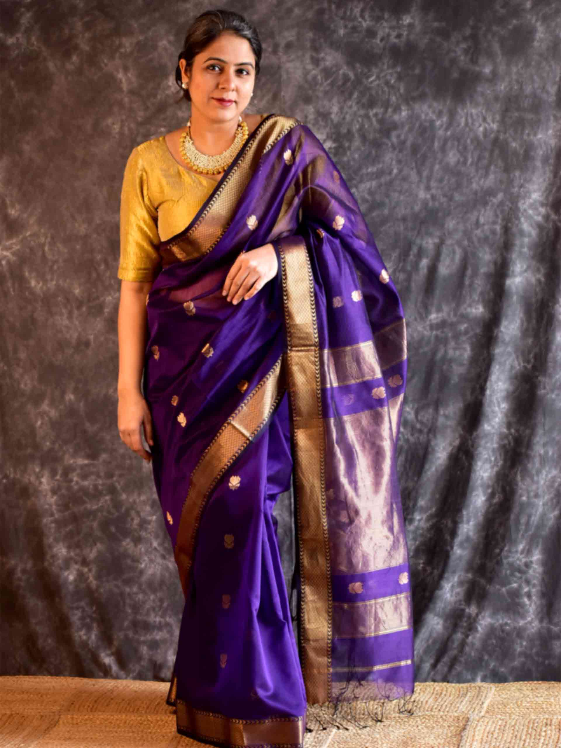 Aihika - Maheshwari Handloom Silk Saree