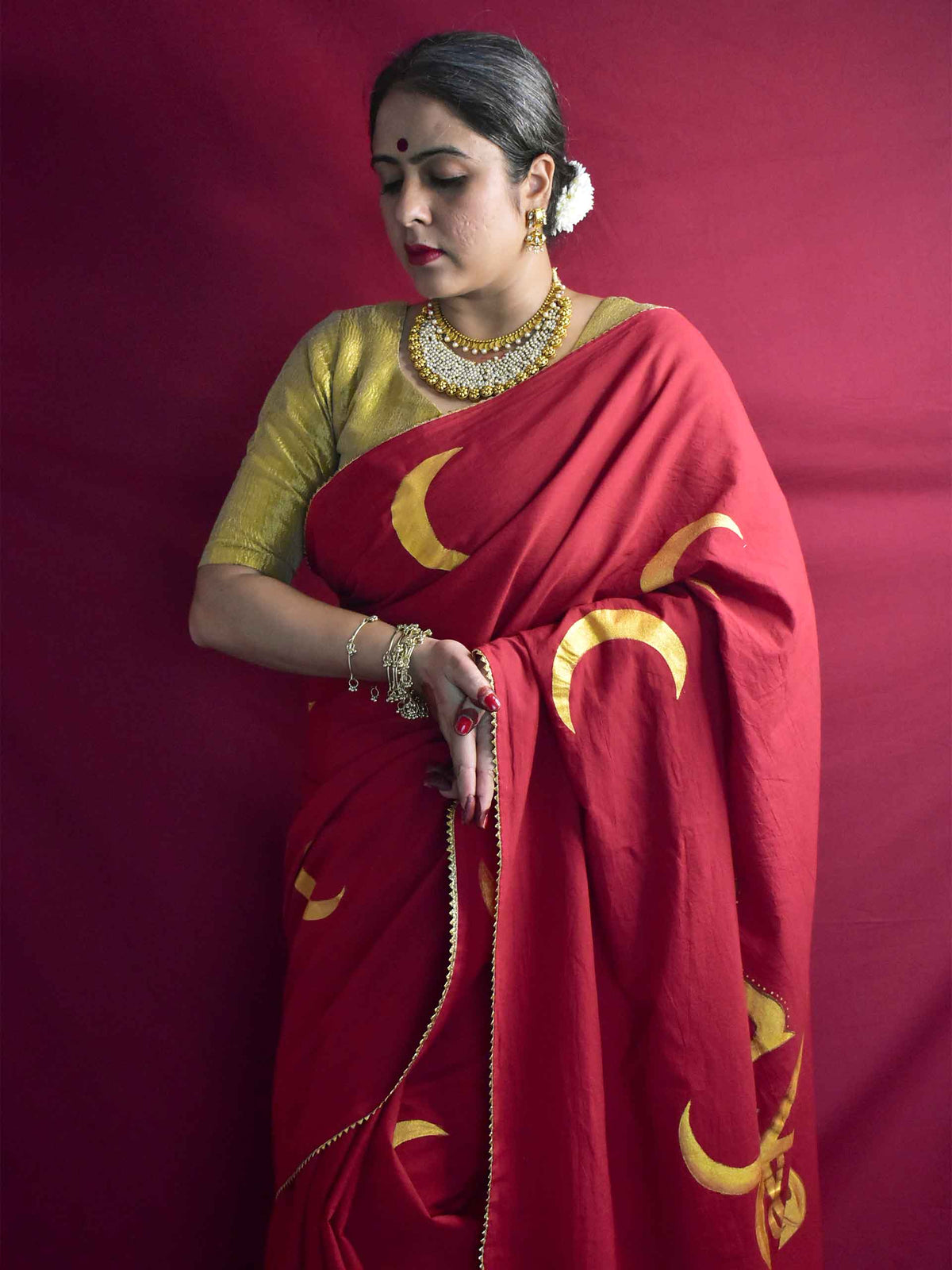 Raudra Chandrika - Handpainted saree