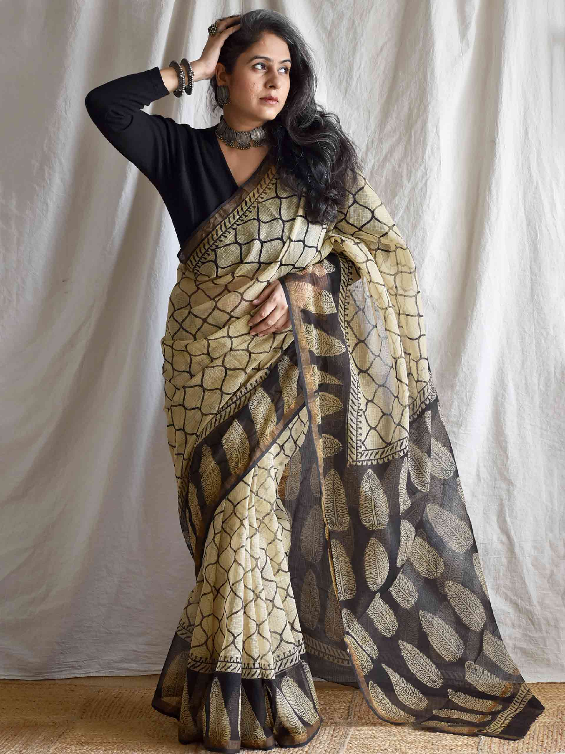 Rehmat - Dabu Kota Doria Saree