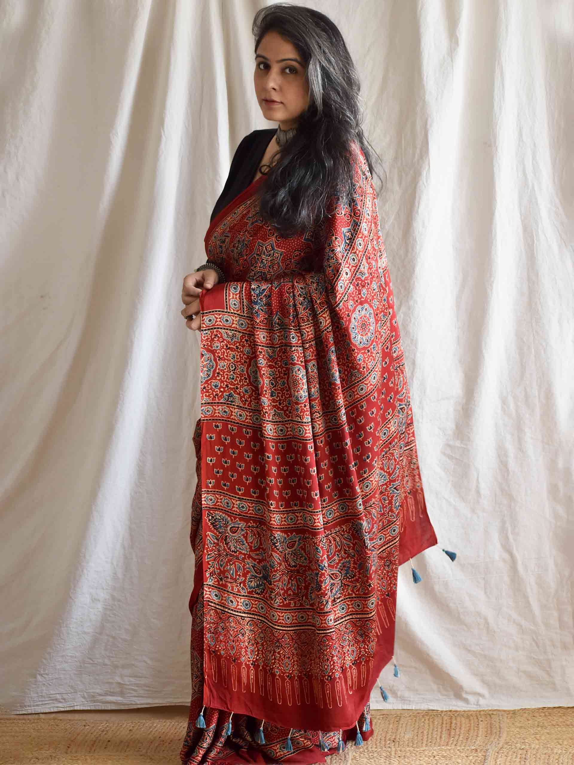 Seerat - Ajrakh modal Silk Saree