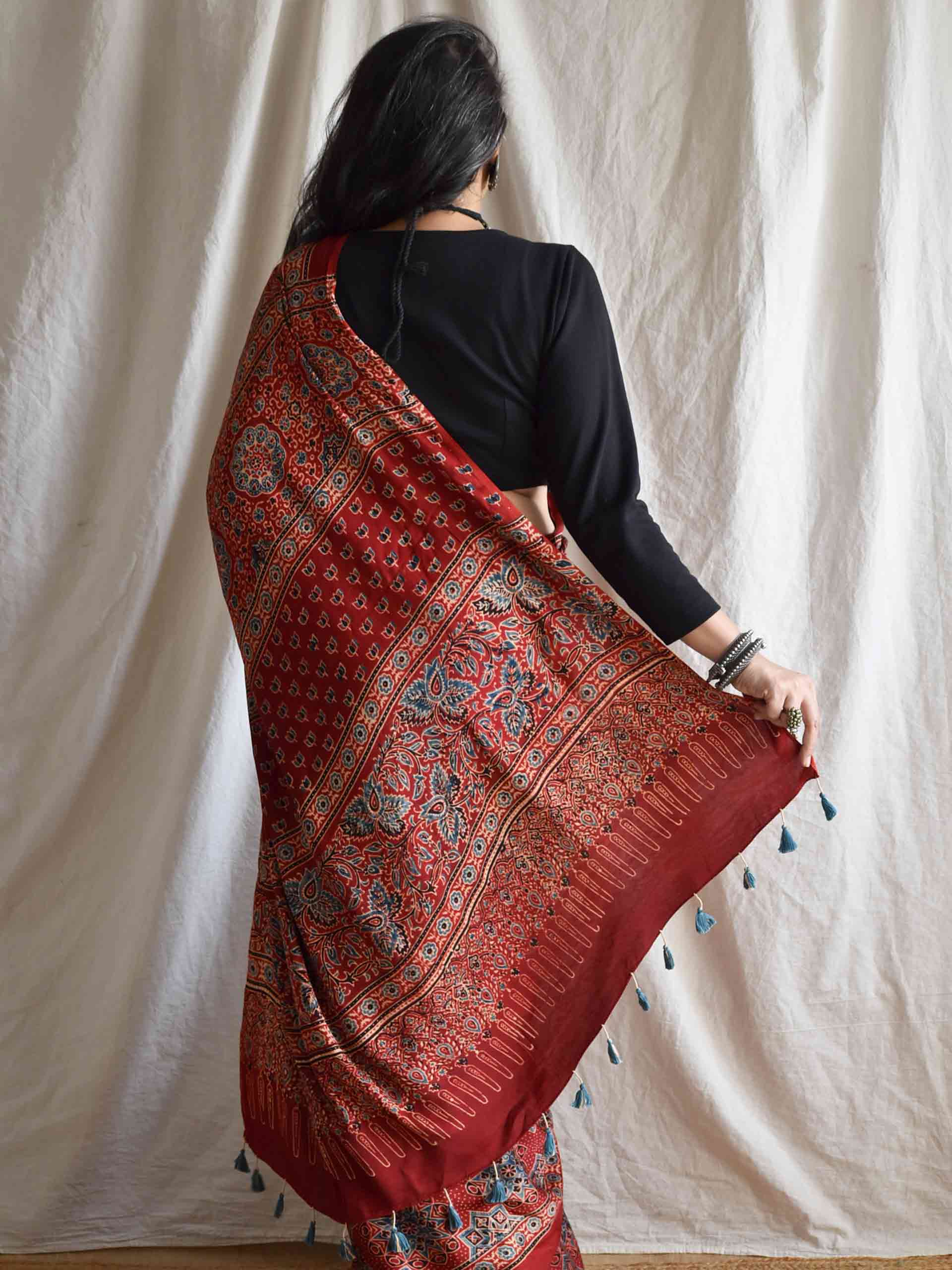 Seerat - Ajrakh modal Silk Saree