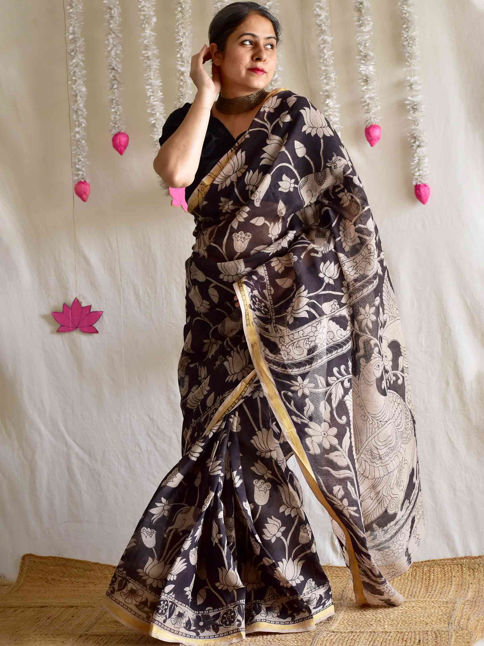 Kali - kalamkari kota cotton saree
