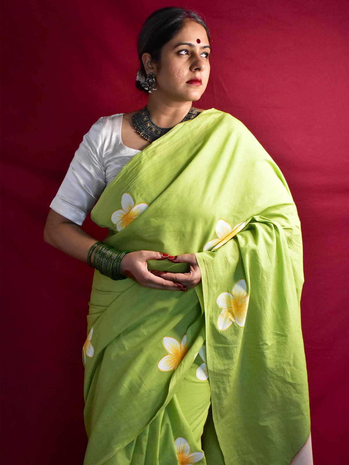 Swarna Varsha - Handpainted saree