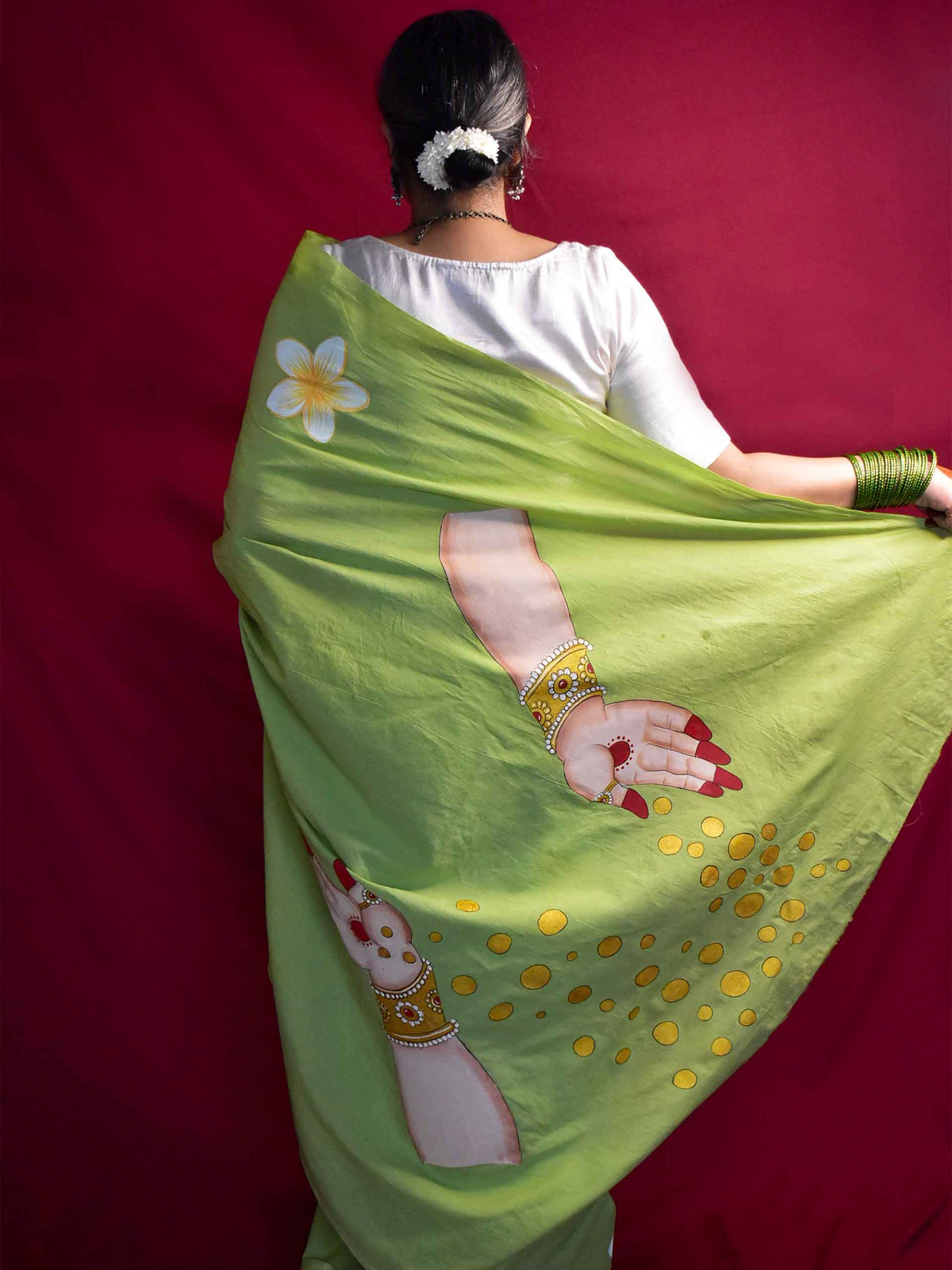 Swarna Varsha - Handpainted saree