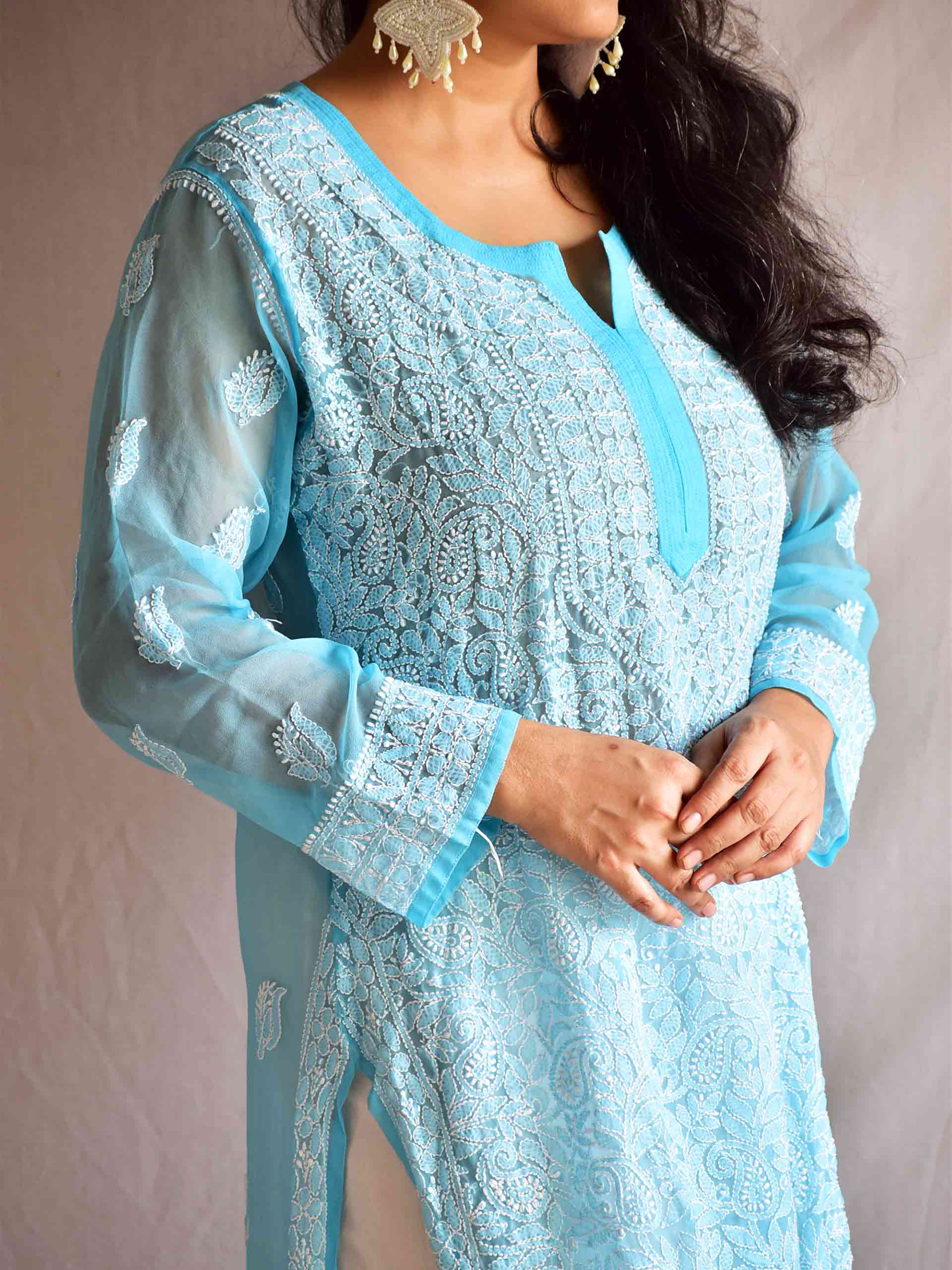 Mefil-e-rang - Chikankari Kurti