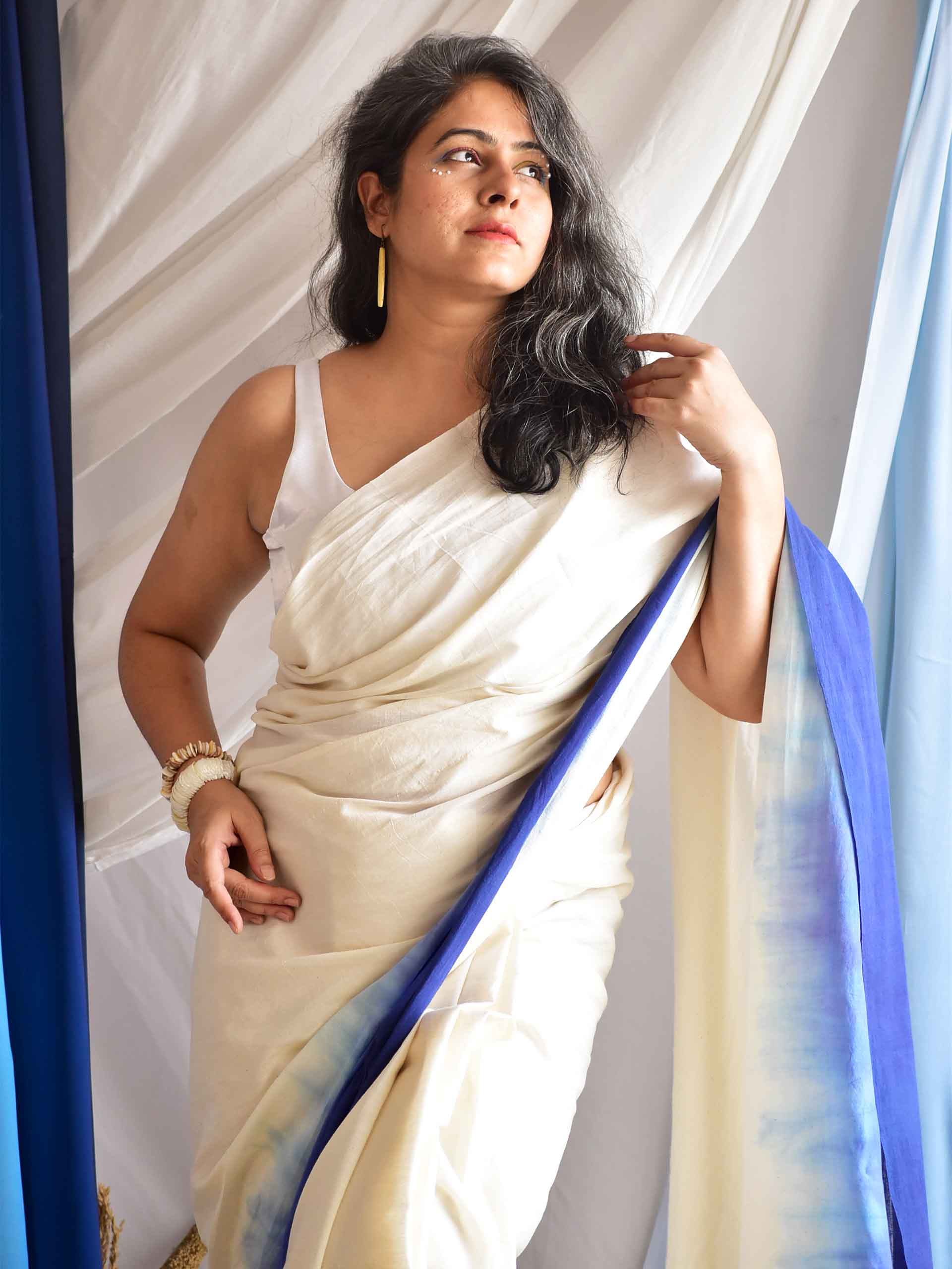 Horizon - Ombre Tie-Dye mul Saree