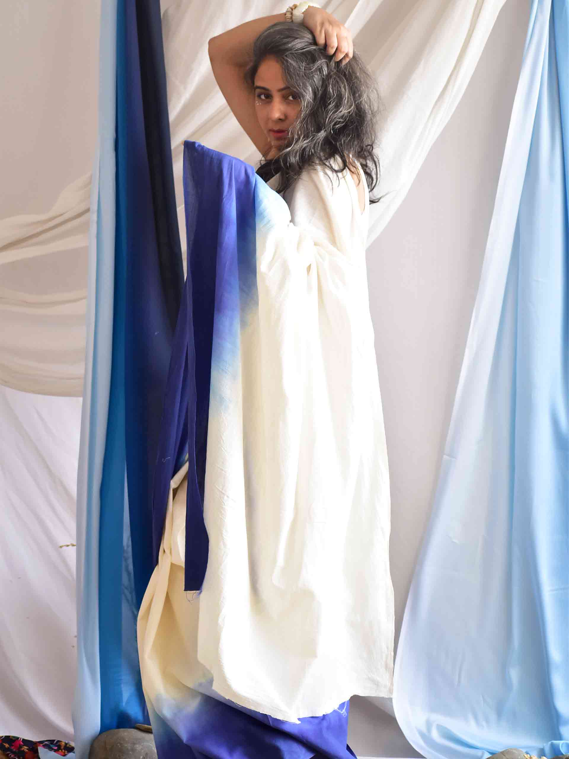 Horizon - Ombre Tie-Dye mul Saree
