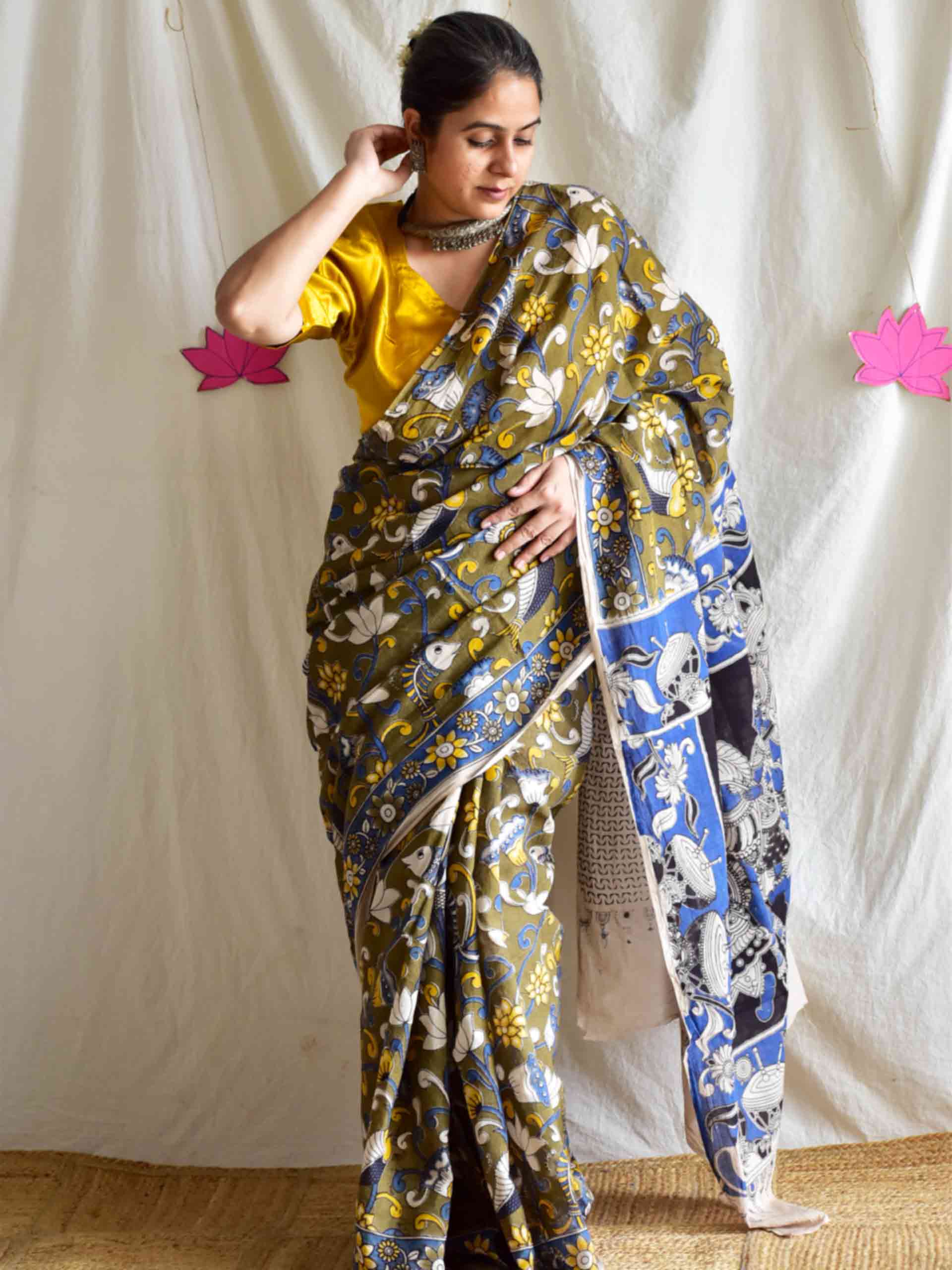Jal tarang - kalamkari printed saree